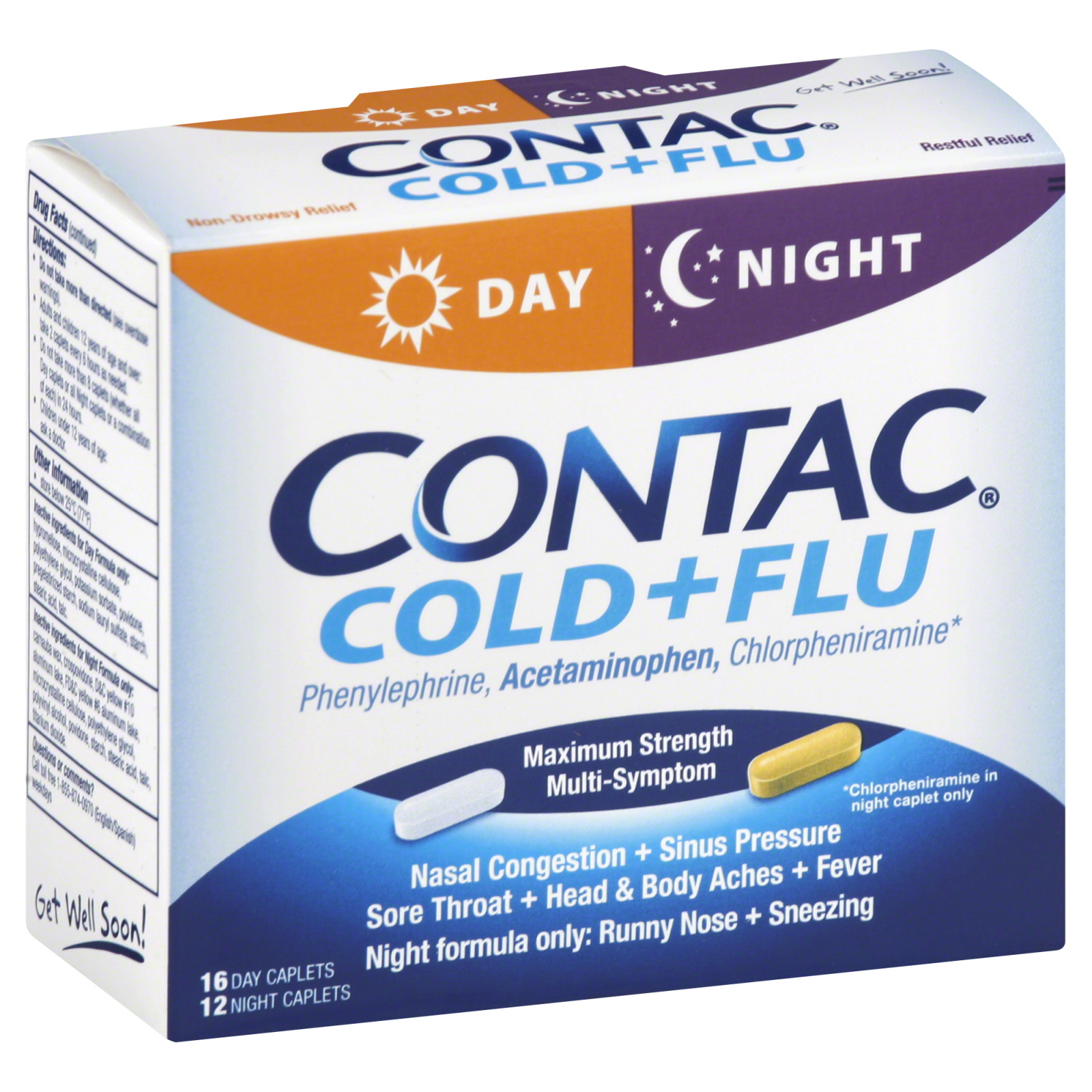 Coricidin HBP Cold Relief, Day/Night, Multi Symptom Cold, Dual Formula