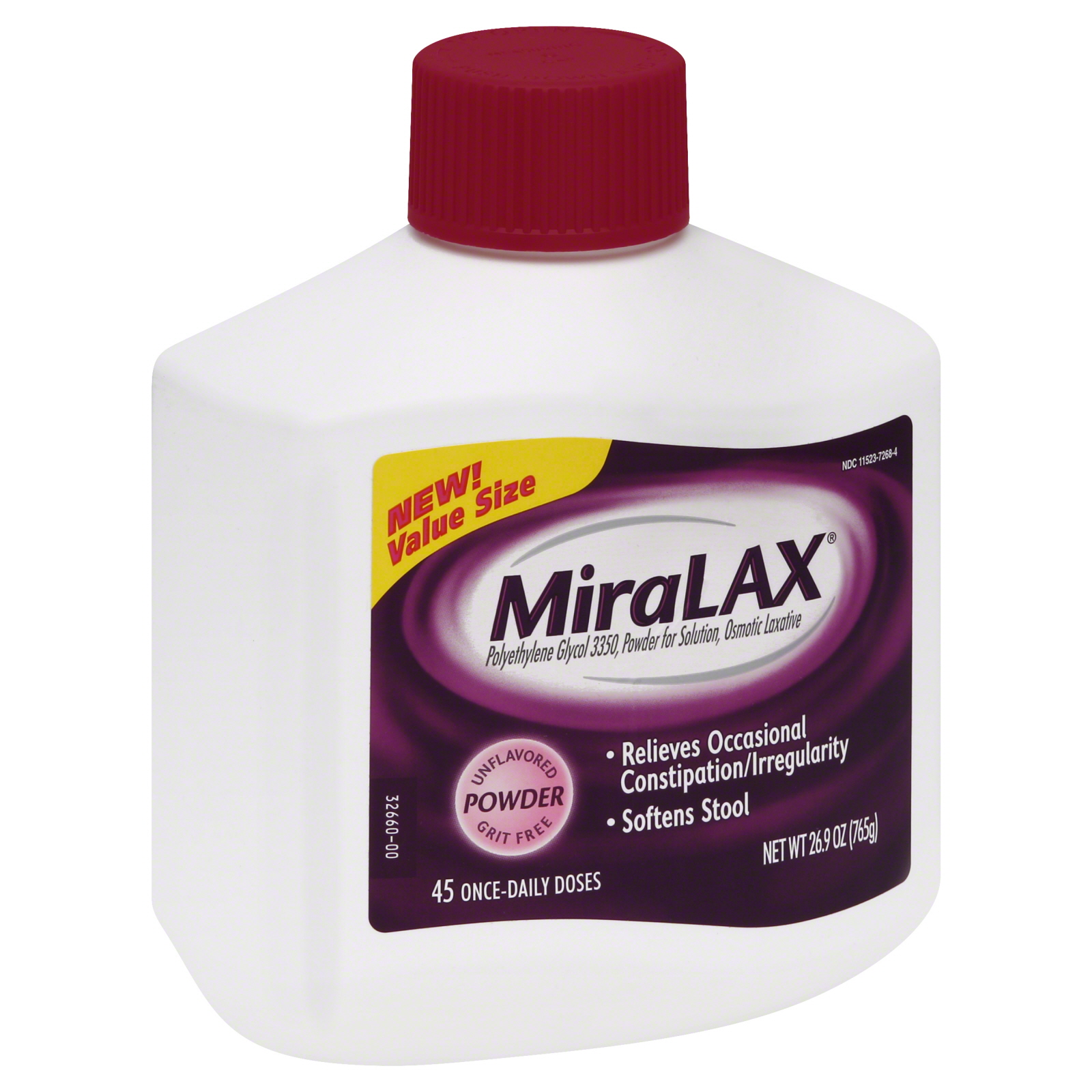 Miralax Gentle Constipation Relief 45 Doses without Harsh Side Effects Osmotic Laxative Powder - 26.9oz