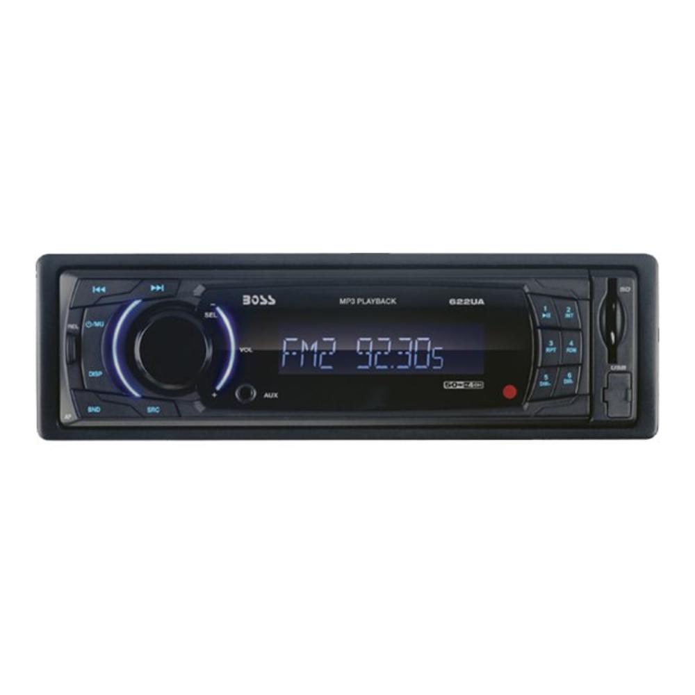 Boss 622UA Car Flash Audio Player - 200 W RMS - Single DIN - LCD Display - MP3 - AM, FM - 18, 12 x FM, AM Preset - Secure Digit