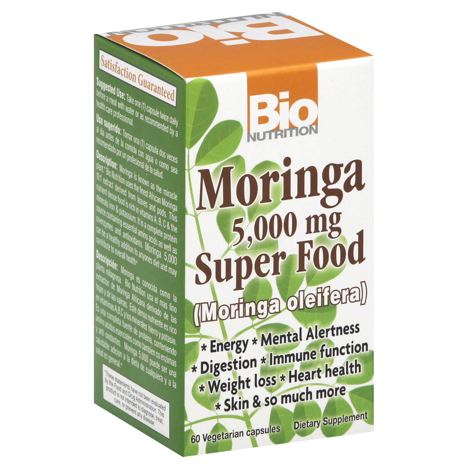 Moringa Super Food  5 000 mg  60 Vegetable Capsules  Bio Nutrition