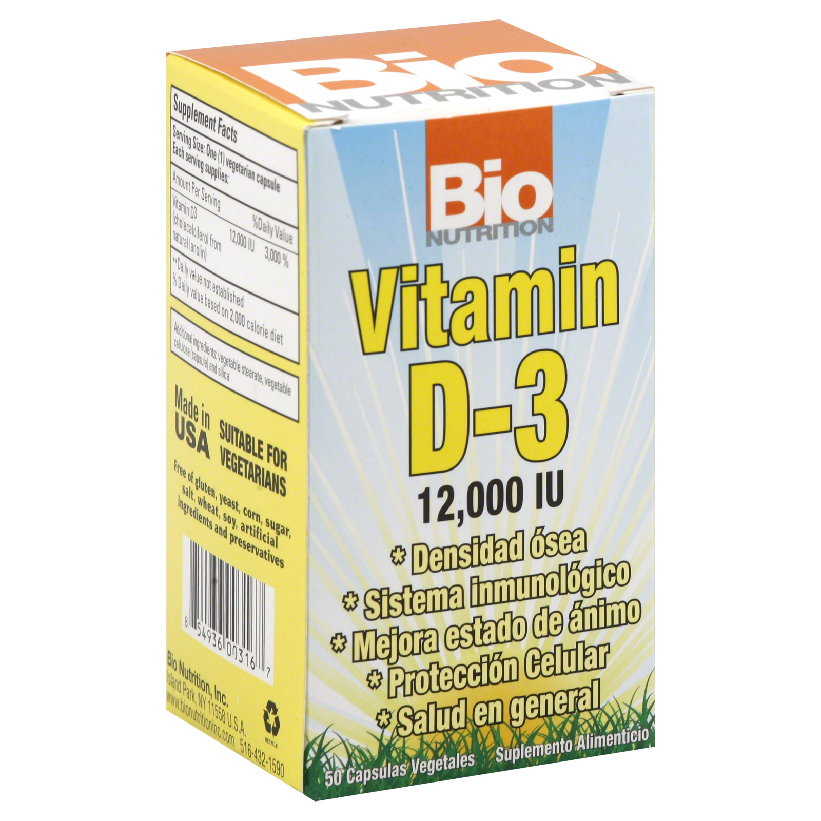 Vitamin D-3, 12000 IU, Vegetarian Capsules, 50 capsules
