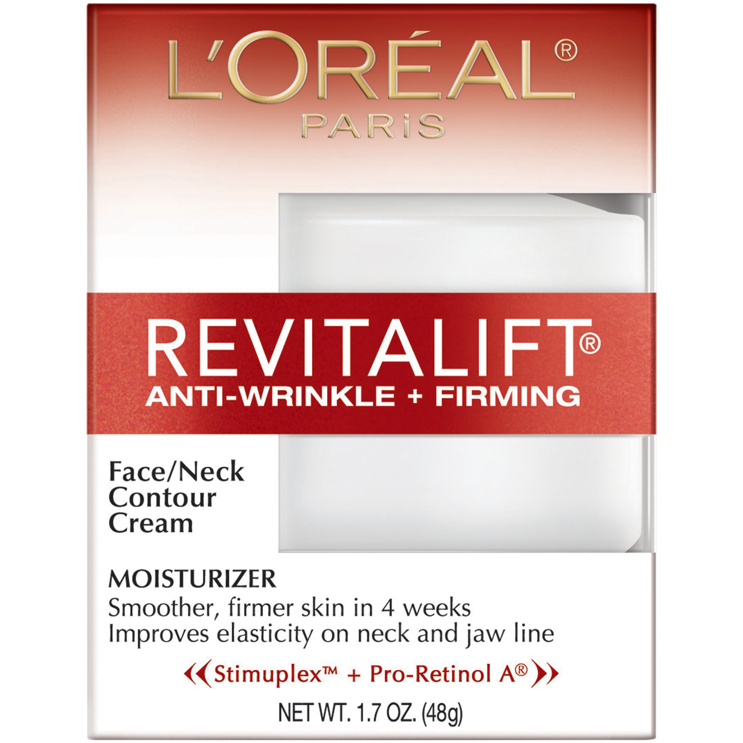 UPC 071249104606 L'Oreal RevitaLift Moisturizer, Anti Wrinkle + Firming, Face/Neck Contour