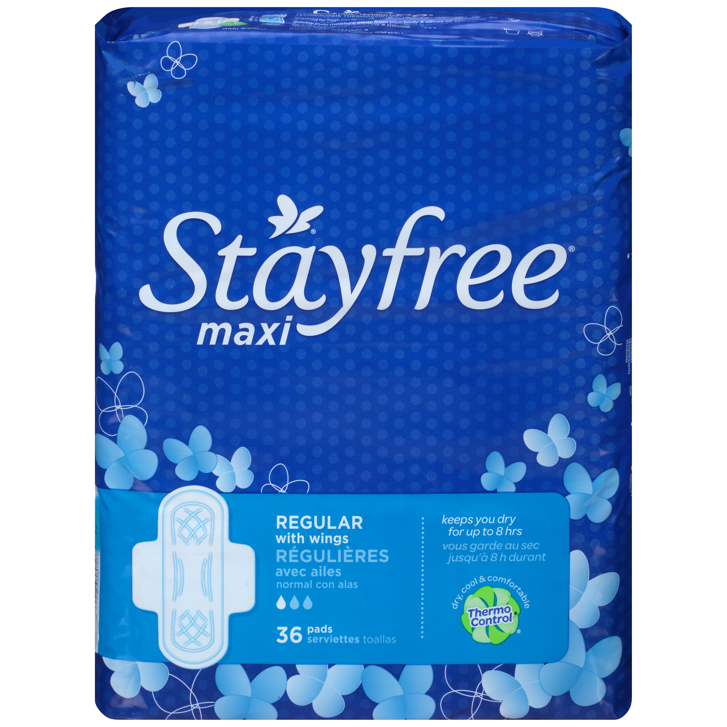 UPC 078300070344 product image for Stayfree Regular with Wings Maxi Pads 36 CT PACK - PLAYTEX PRODUCTS, INC. | upcitemdb.com