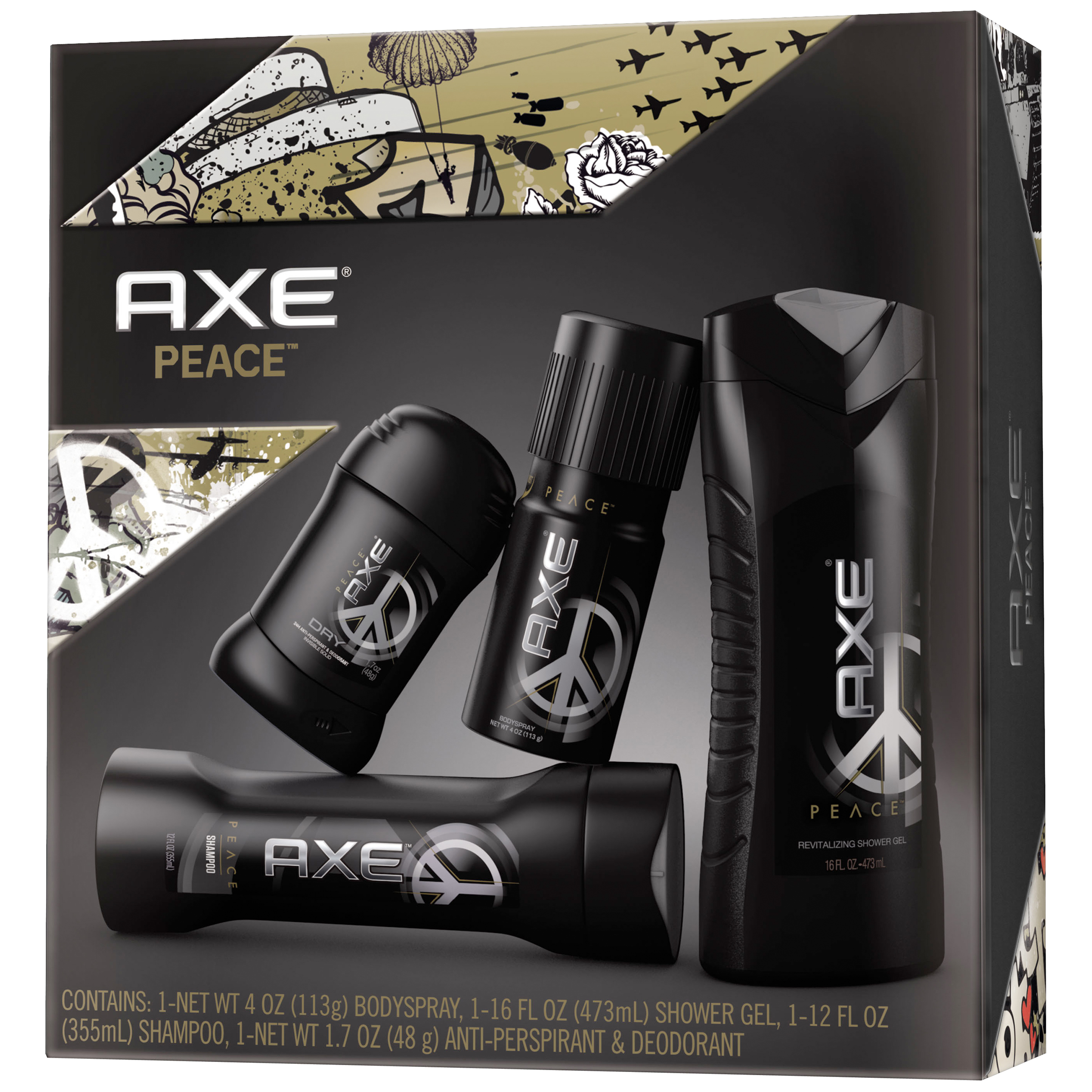 AXE Peace Bodyspray/Shower Gel/2 in 1 Shampoo + Conditioner/Anti