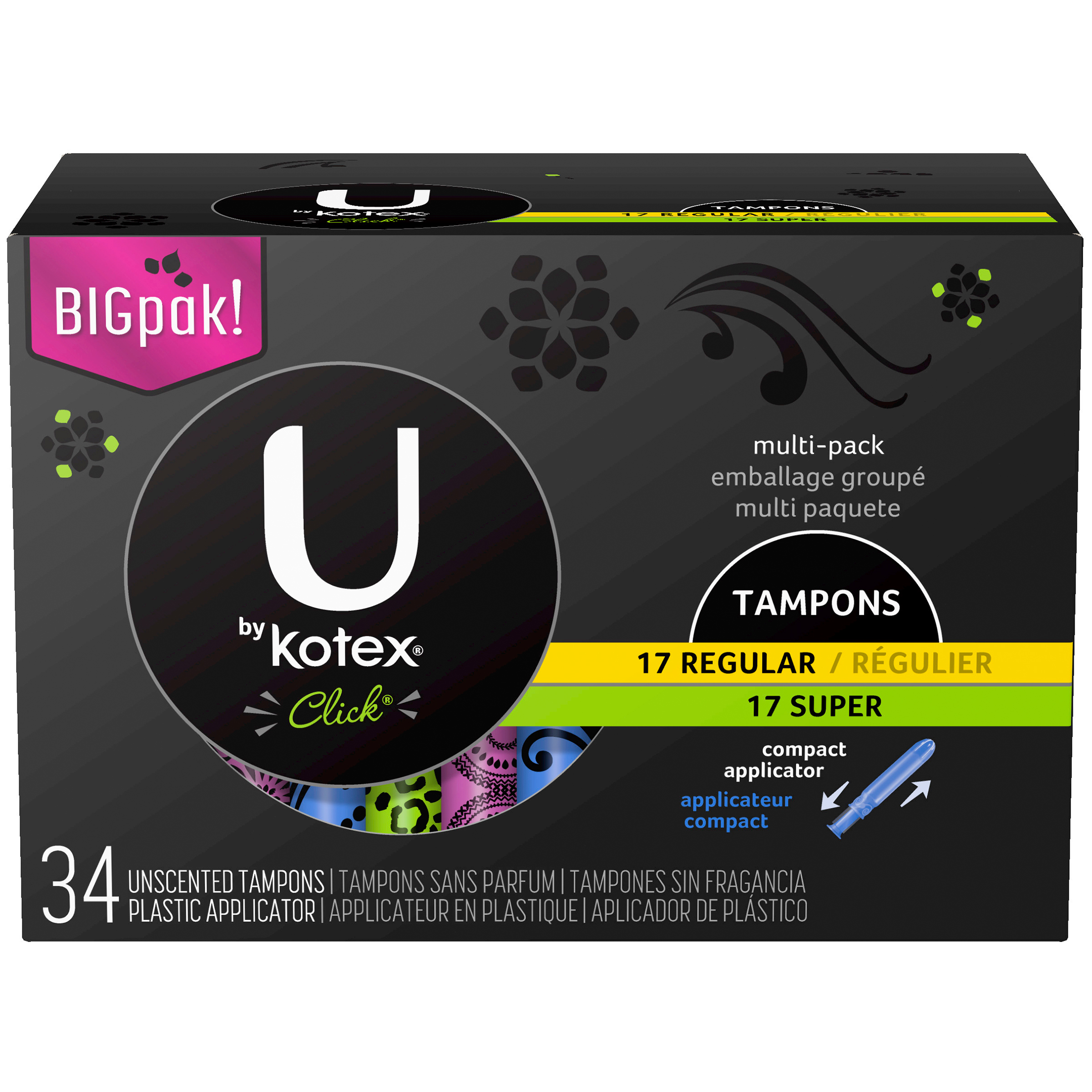 UPC 036000426632 product image for Kotex Tampons 34 CT BOX - KIMBERLY-CLARK/HOUSEHOLD PRODUCTS DIV. | upcitemdb.com