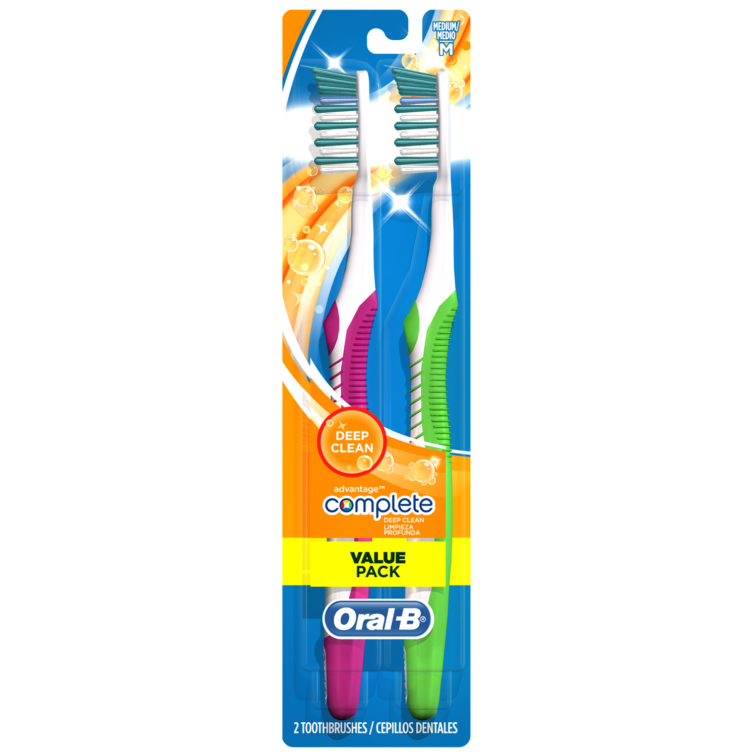 2pk reg size oral-b advantage Plus Super value 2pk toothbrush (300416636283)
