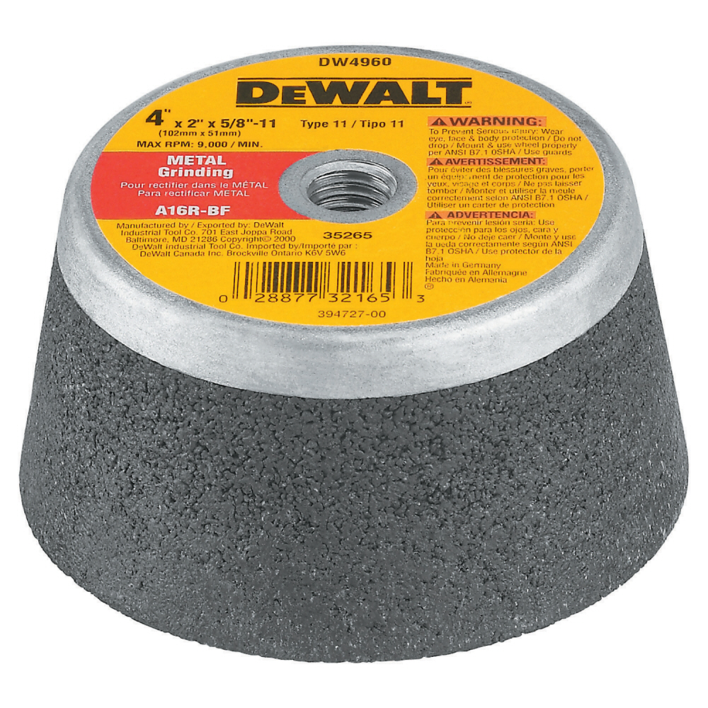 DeWalt 4 In. x 2 In. x 5 In. 5-11 Concrete Cup Wheel at Sears.com