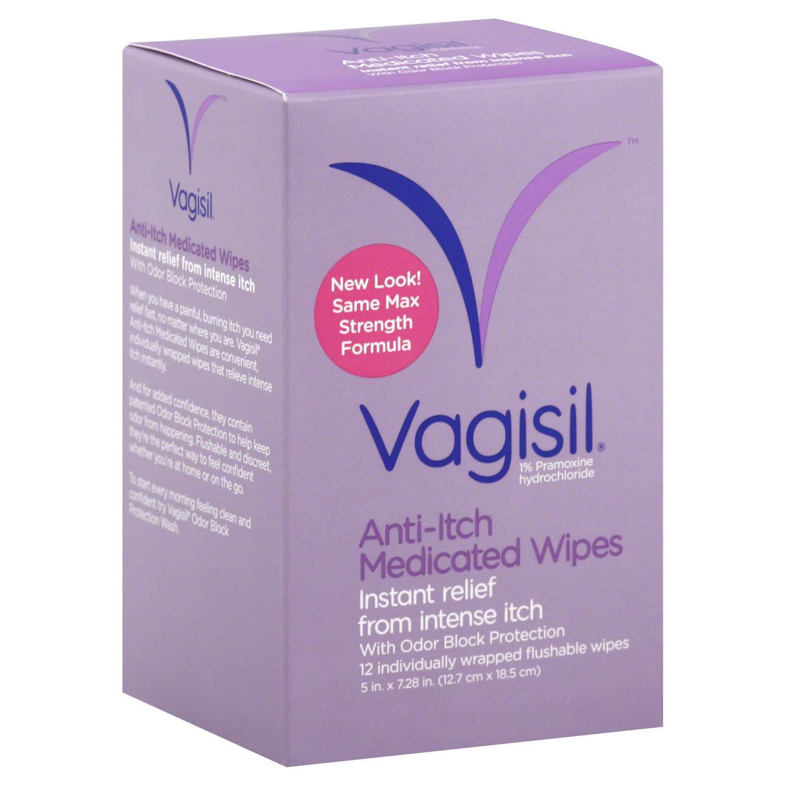 Vagisil Medicated Wipes, AntiItch, Maximum Strength, 20 wipes Health