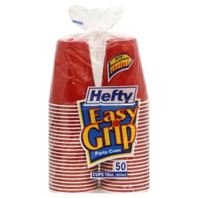 Easy Grip Party Cups, 18 oz, 50 cups