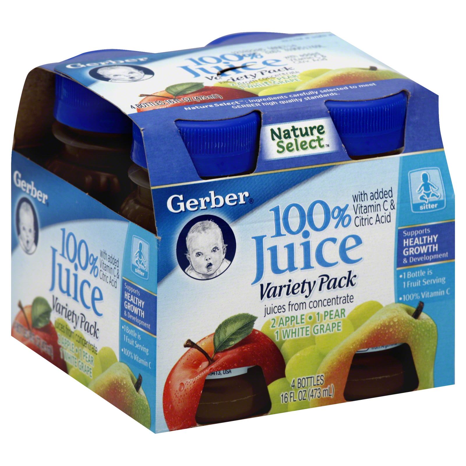 Gerber Fruit Juice, Variety Pack, 4 - 4 fl oz (118 ml) bottles [16 fl oz (473 ml)] at Kmart.com