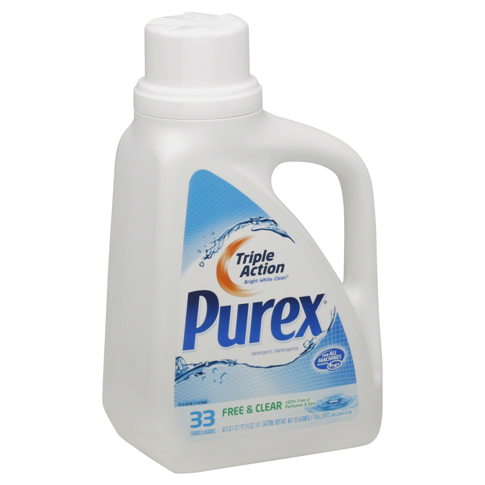 Detergent, HE, Triple Action, Free & Clear, 50 fl oz (1 qt 1 pt 2 fl oz) 1.47 lt                                                 at mygofer.com