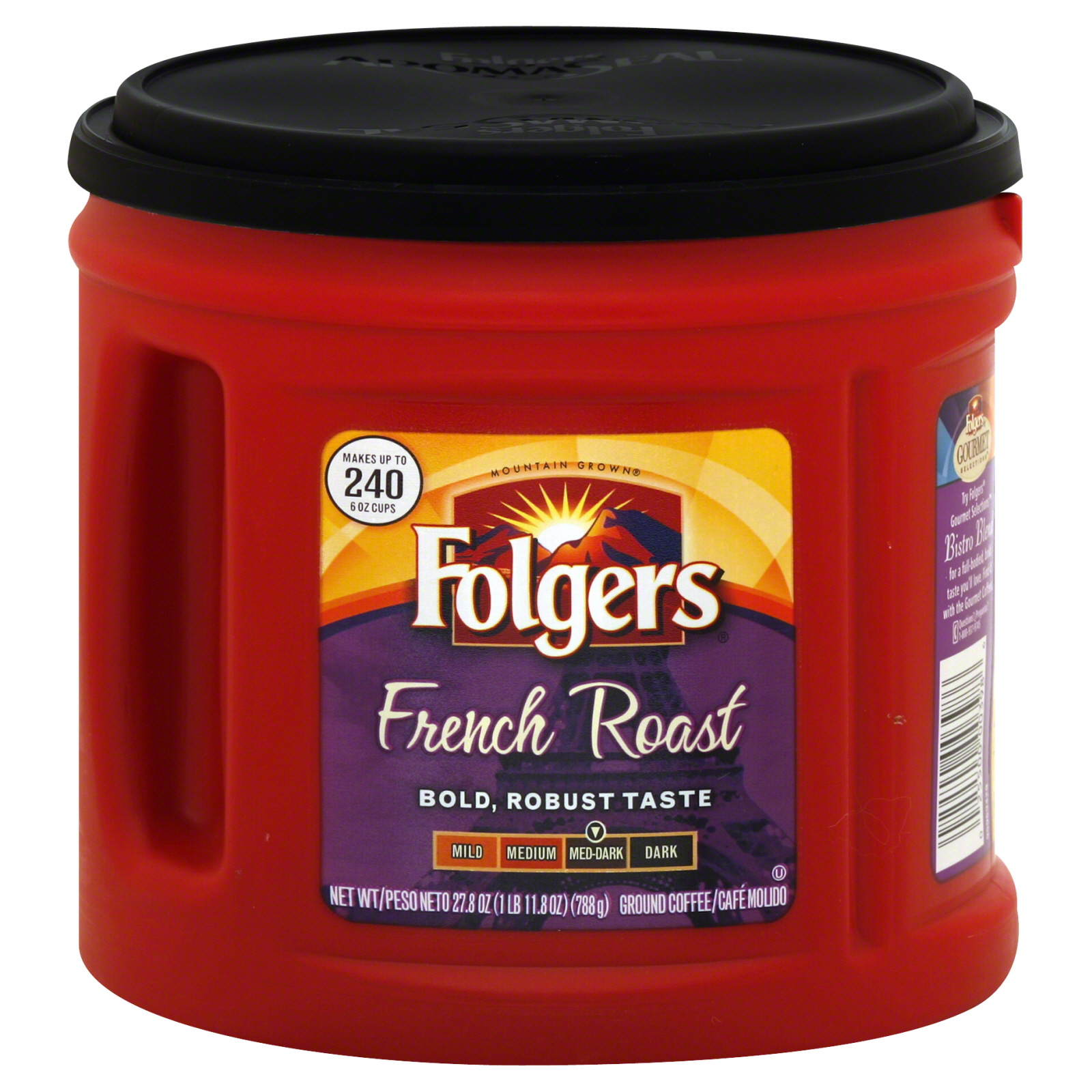 Folgers Coffee, Ground, French Roast, MedDark, 27.8 oz (1 lb 11.8 oz