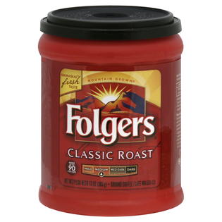 Folgers Coffee, Ground, Classic Roast, Medium, 13 oz (368 g)