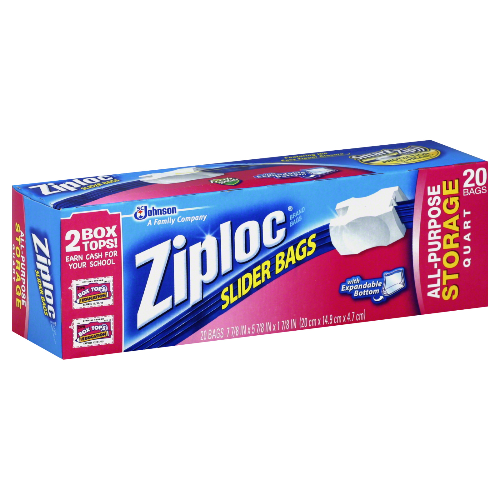 Ziploc Slider Bags, All-Purpose, Storage, Quart, 20 bags at Kmart.com