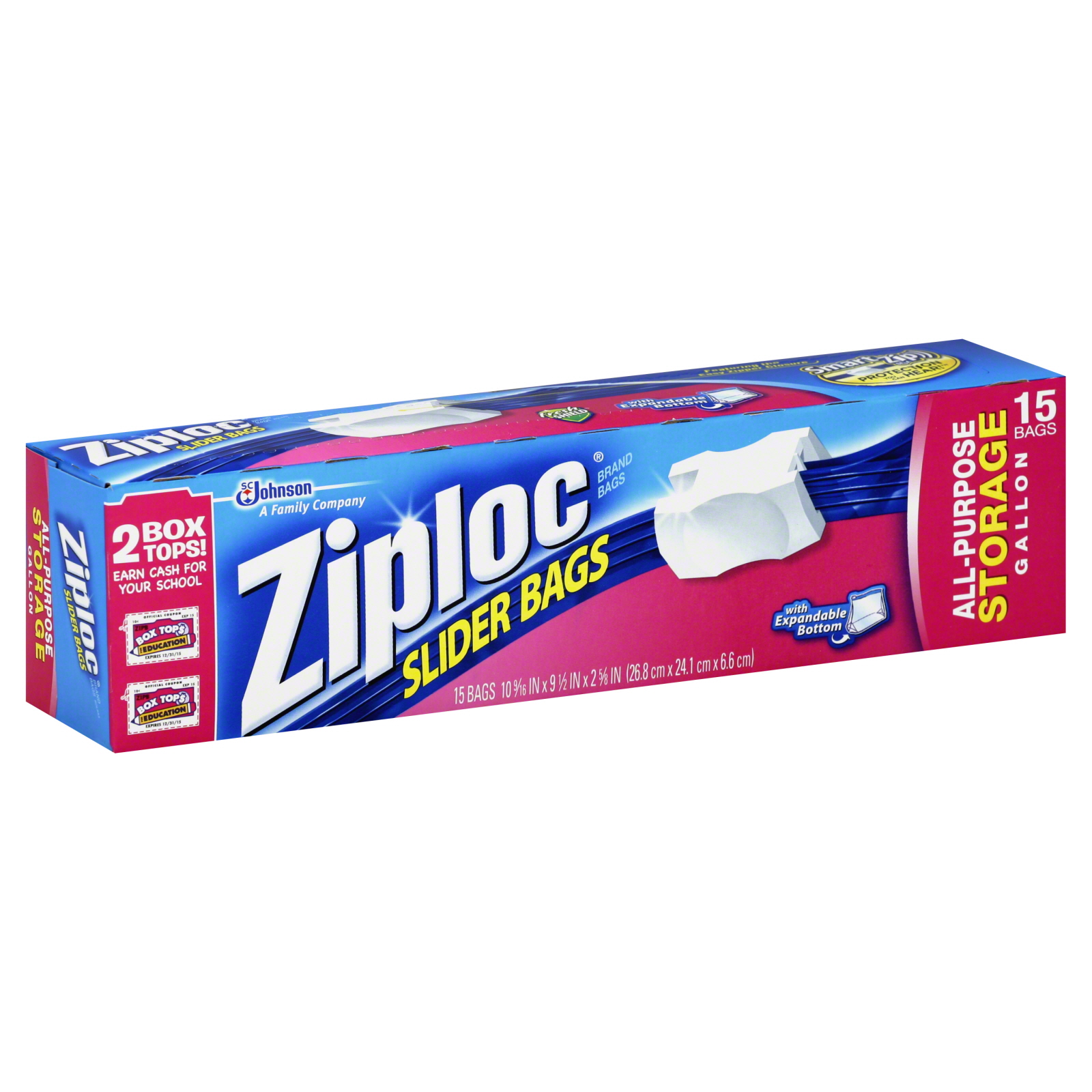 Ziploc Slider Bags, All-Purpose Storage, Gallon, 15 bags at Kmart.com