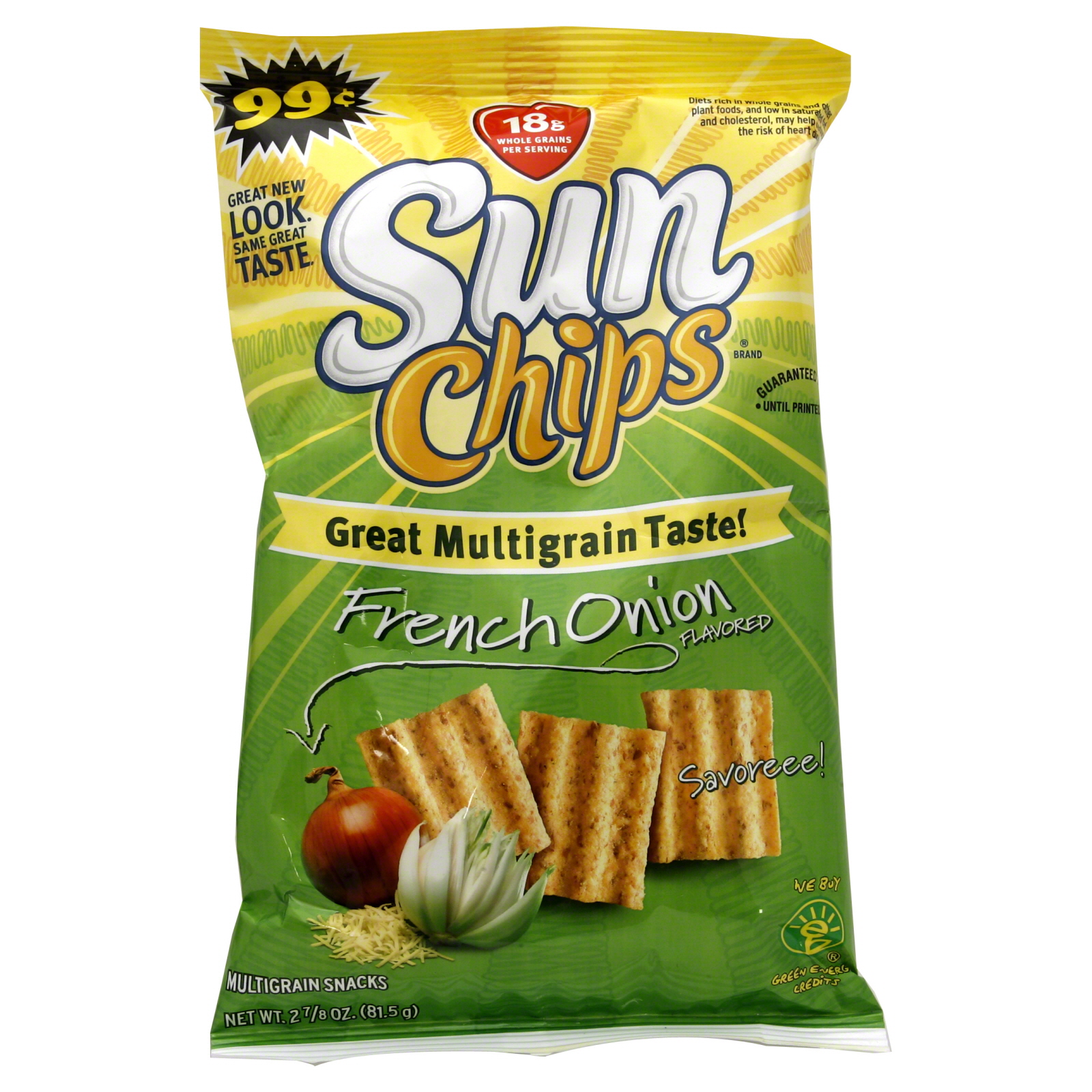 Sun Chips Multigrain Snacks, French Onion Flavored, 2.875 oz (81.5 g