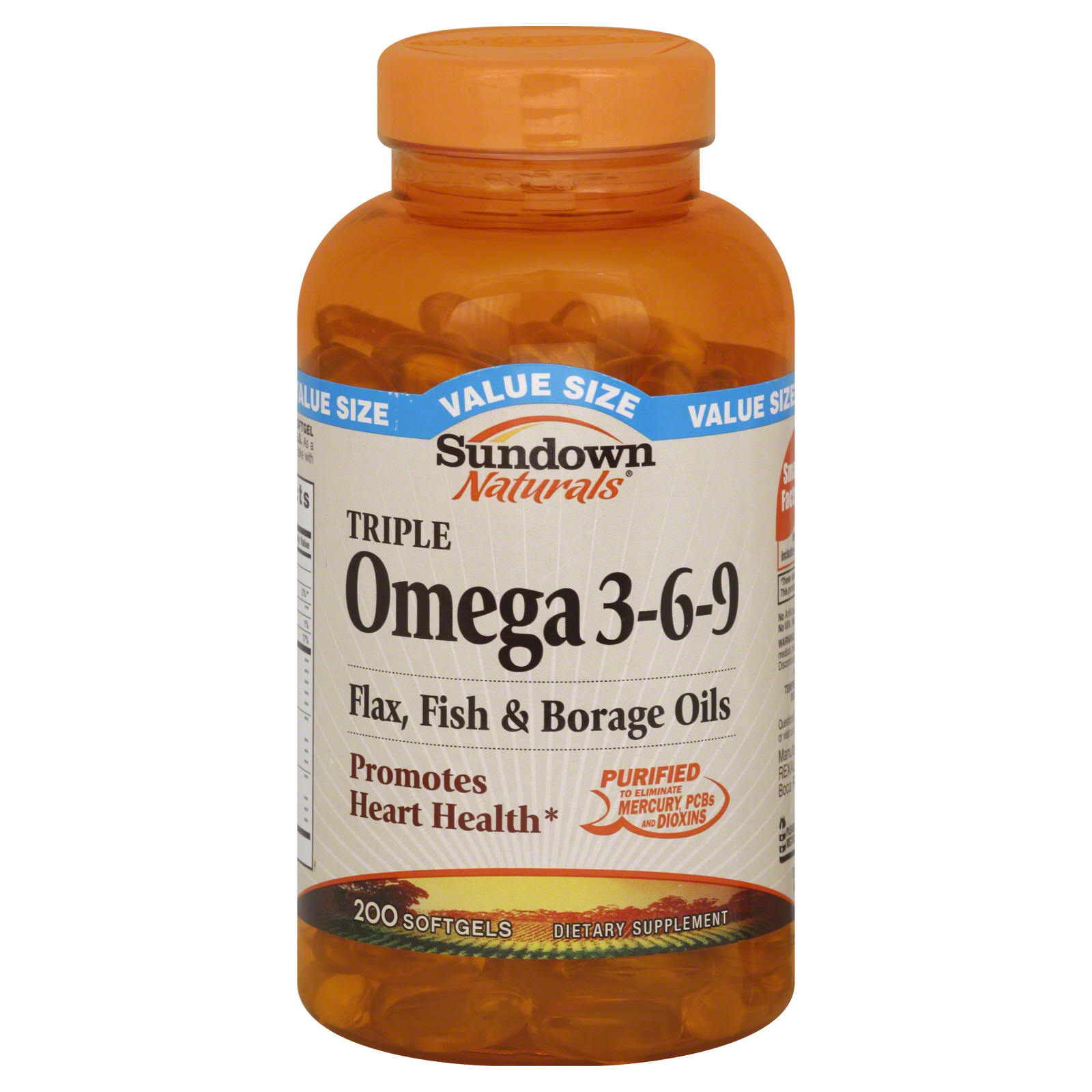 UPC 030768644277 Sundown Triple Omega 3 6 9, Softgels, Value Size