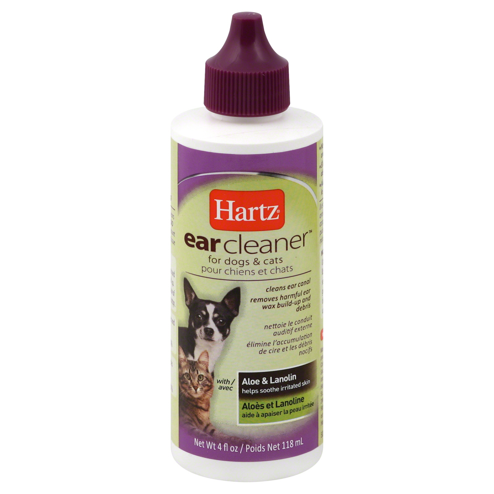 Hartz Advanced Care Ear Cleaner with Aloe & Lanolin, for Dogs & Cats, 4