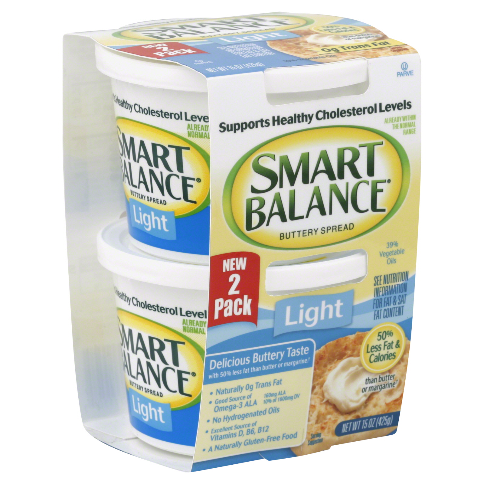 Smart Balance Buttery Spread, Light, Original, 2 tubs [15 oz (425 g)] at mygofer.com