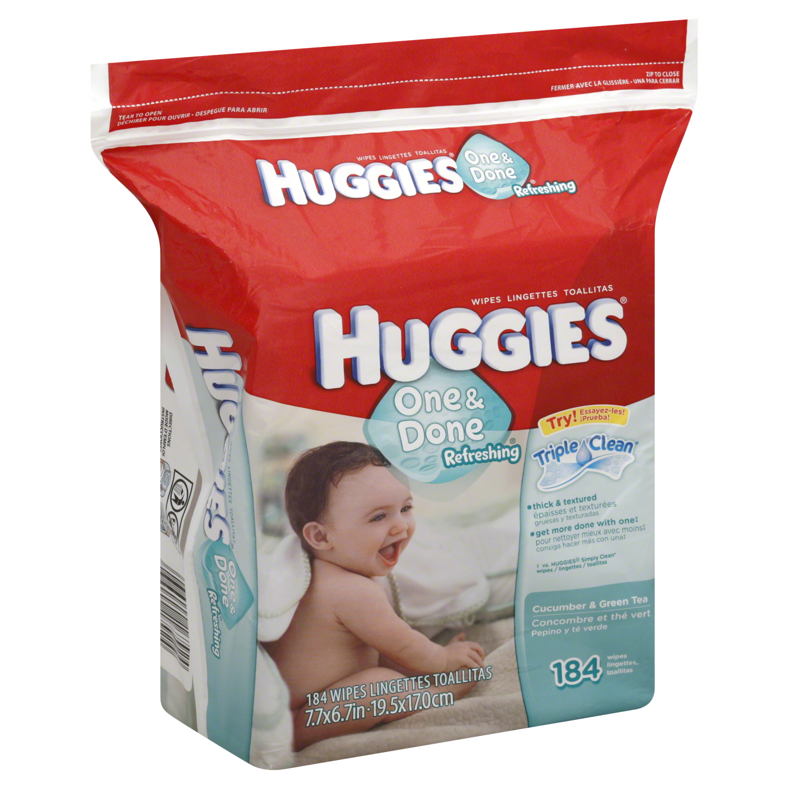Huggies One & Done Baby Wipes, Refreshing, Cucumber & Green Tea, 184 wipes at Kmart.com