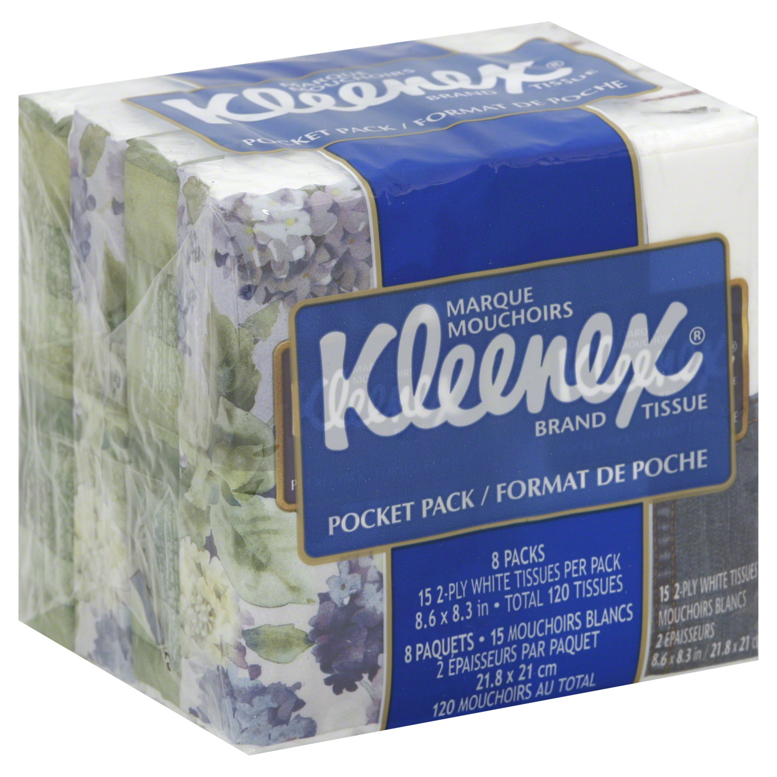 Kleenex Pocket Pack Tissue, White, 2-Ply, 8 packs at mygofer.com