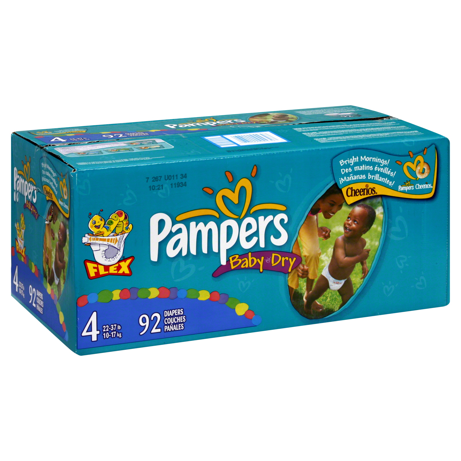 Pampers Baby Dry Diapers, Size 4 (22-37 lb), 92 diapers at mygofer.com