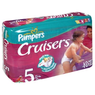 Pampers Cruisers Diapers, Size 5 (27+ lb), Sesame Street, Mega, 40 diapers at Kmart.com