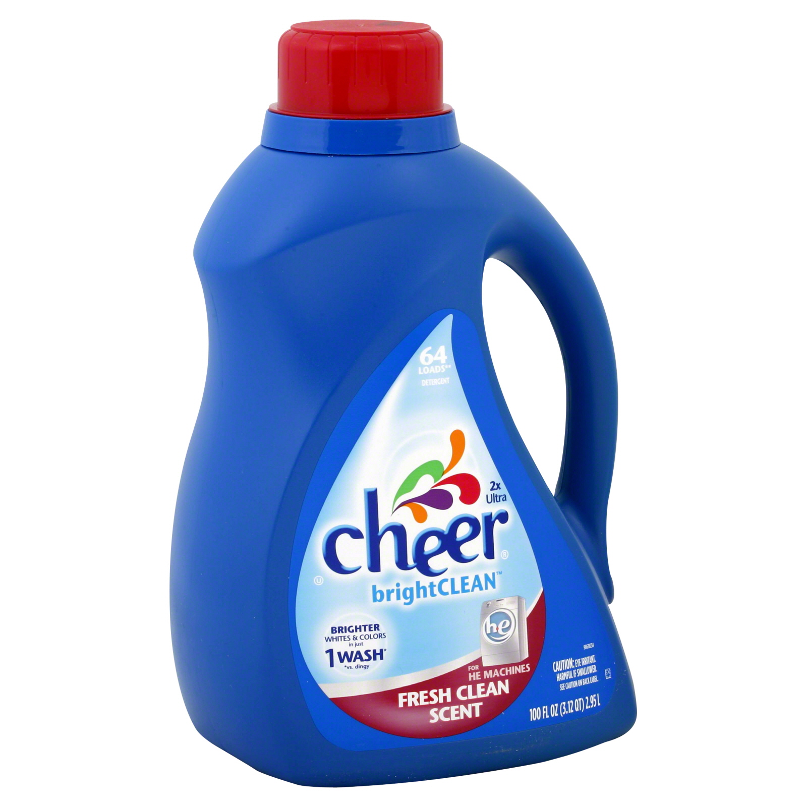 Cheer BrightClean Detergent, 2X Ultra, Colorsafe Bleach Alternative, 100 fl oz (3.12 qt) 2.95 lt