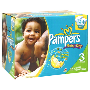 Pampers Baby Dry Diapers, Size 3 (16 - 28 lb), Sesame Street, 144