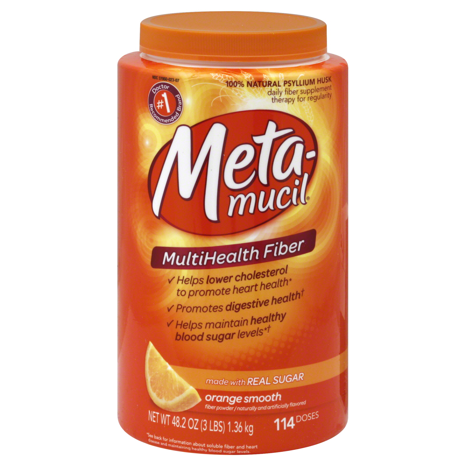 Smart Sense Fiber Laxative, Natural Fiber Powder, Orange, 114 doses (48