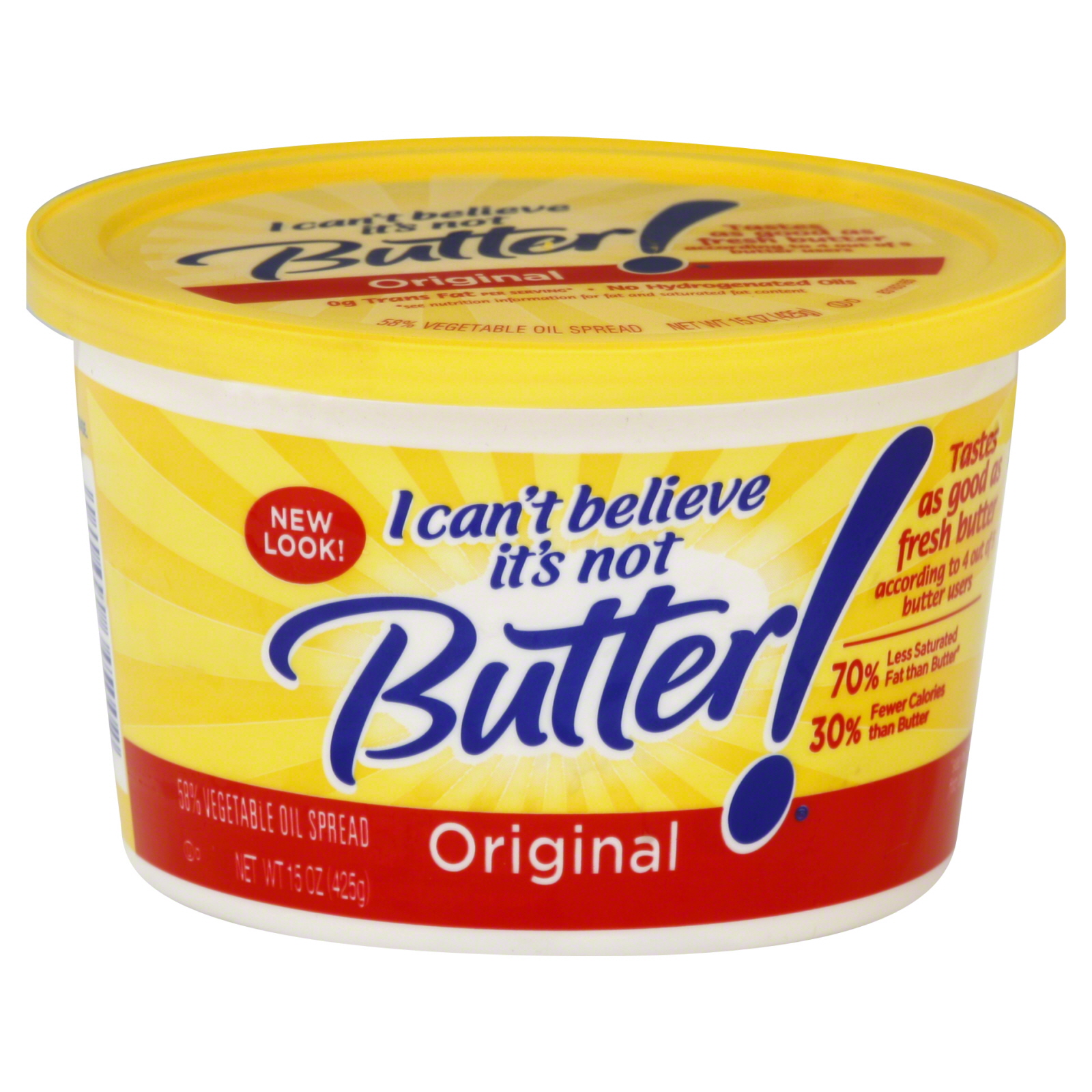 I Can't Believe It's Not Butter! Vegetable Oil Spread, 58%, Original, 15 oz (425 g) at mygofer.com