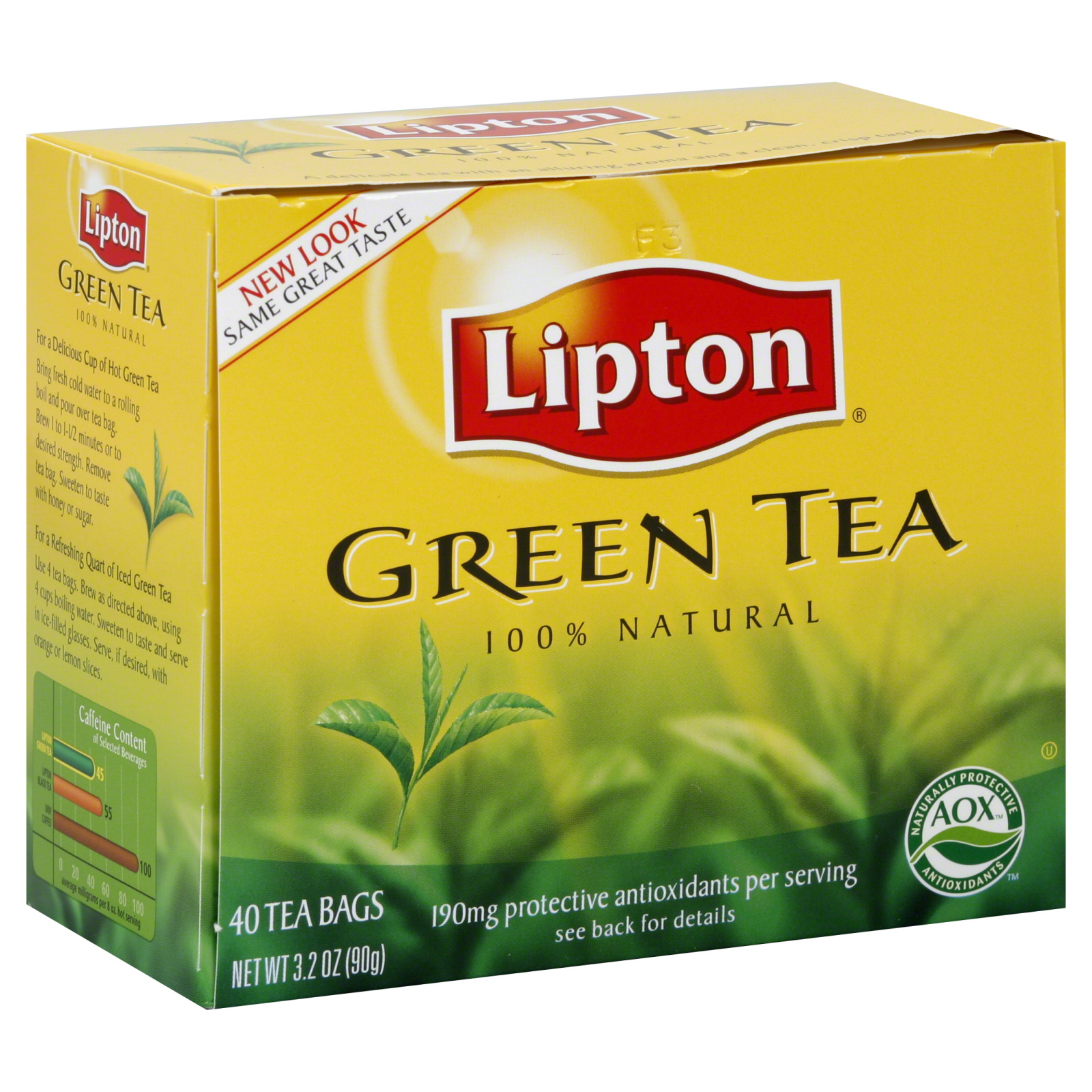 Lipton Tea Bags, Green Tea 40 tea bags [3.2 oz (90 g ...