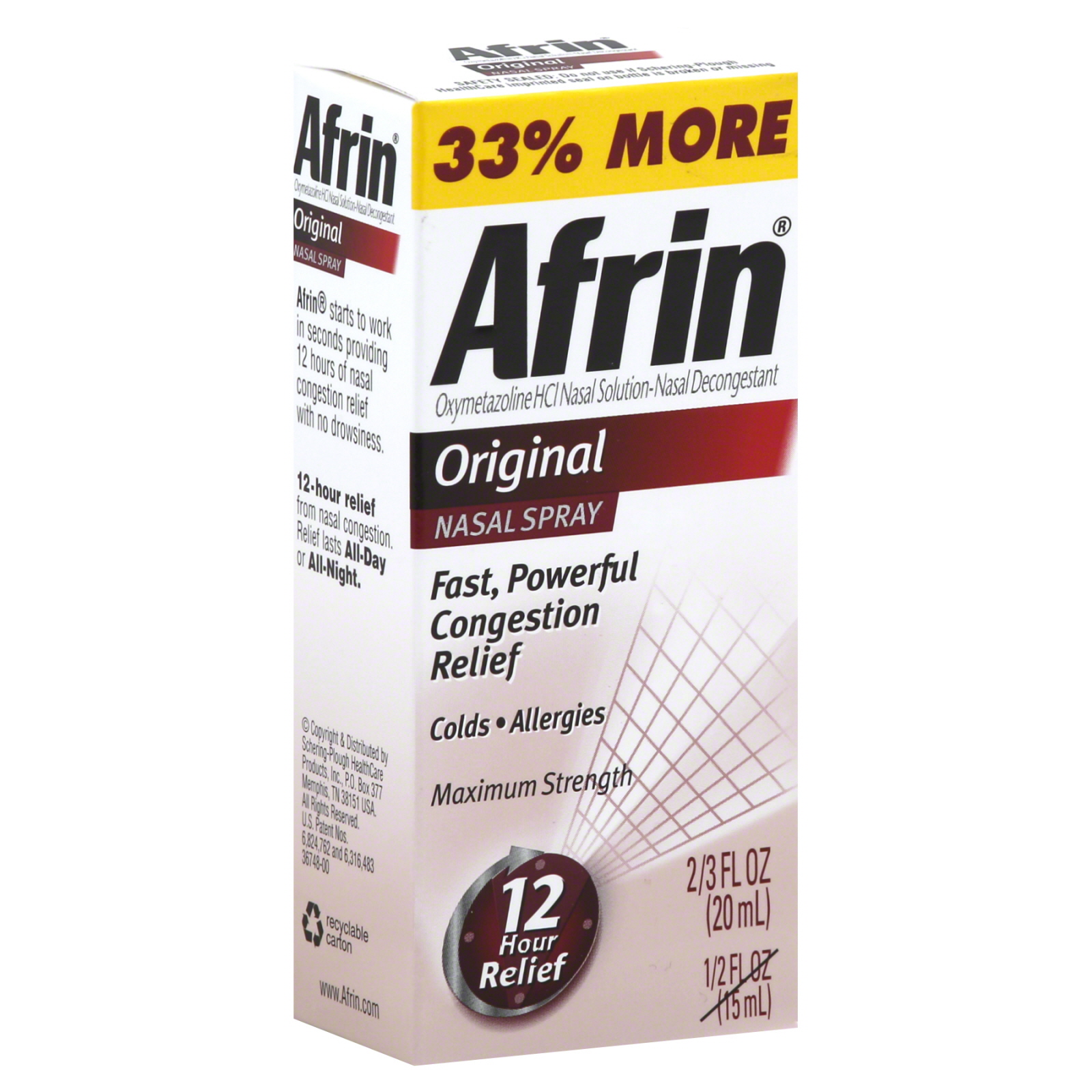 UPC 041100854575 Afrin Nasal Spray, 12 Hour, Maximum Strength