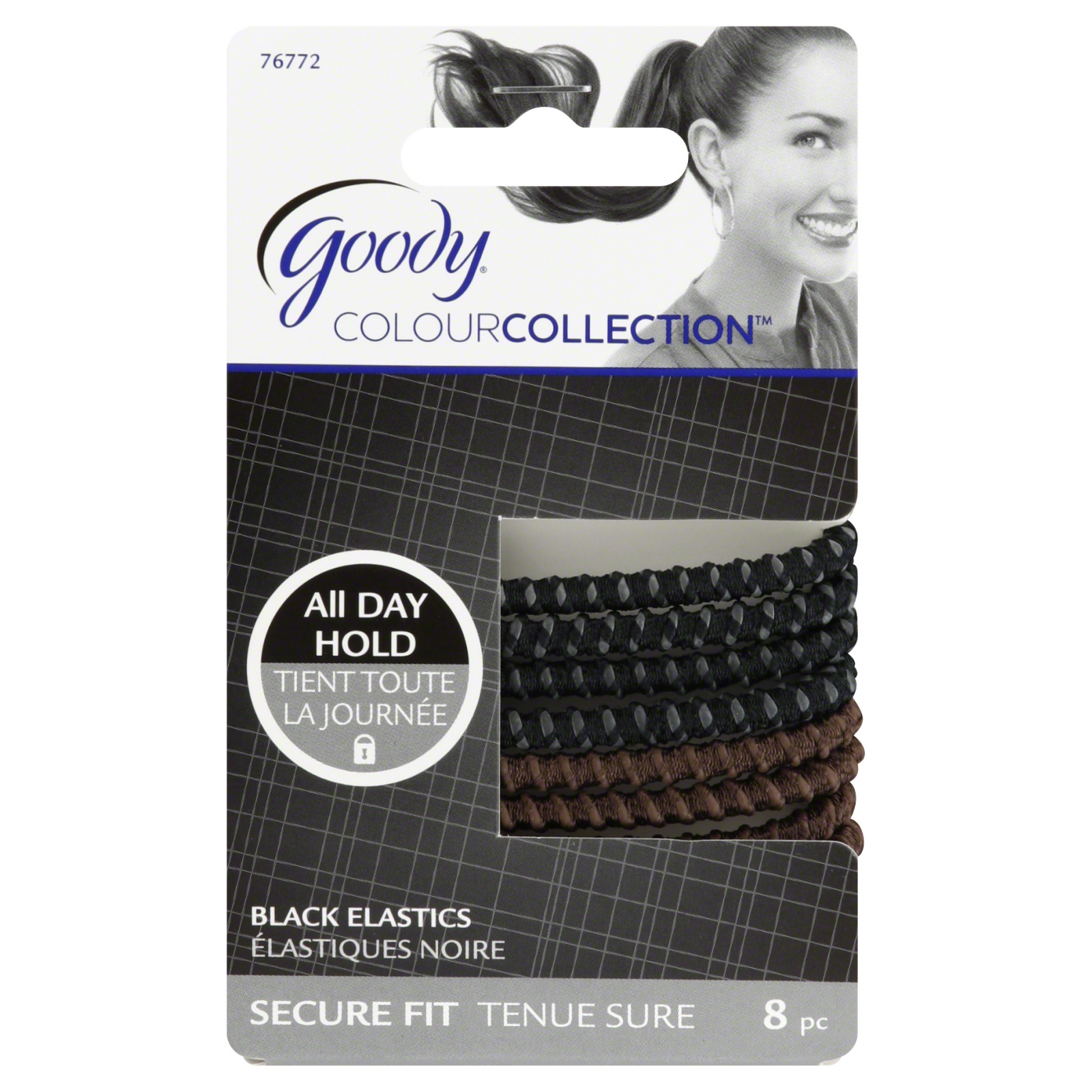 UPC 041457767726 product image for Goody Colour Collection Sparkly Metallic Elastic Stay Put, Black, 8 CT | upcitemdb.com