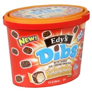Dreyer's Dibs Bite Sized Ice Cream Snacks, Toffee Almond ...