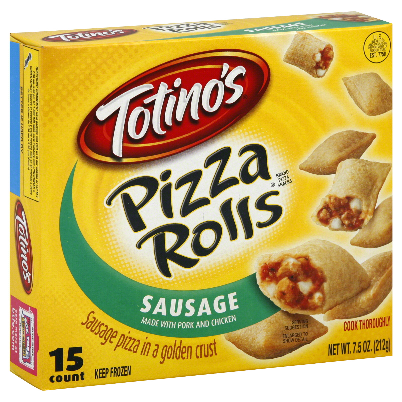 Totino's Pizza Rolls Pizza Snacks, Sausage, 15 count [7.5 oz (212 g)] at Kmart.com