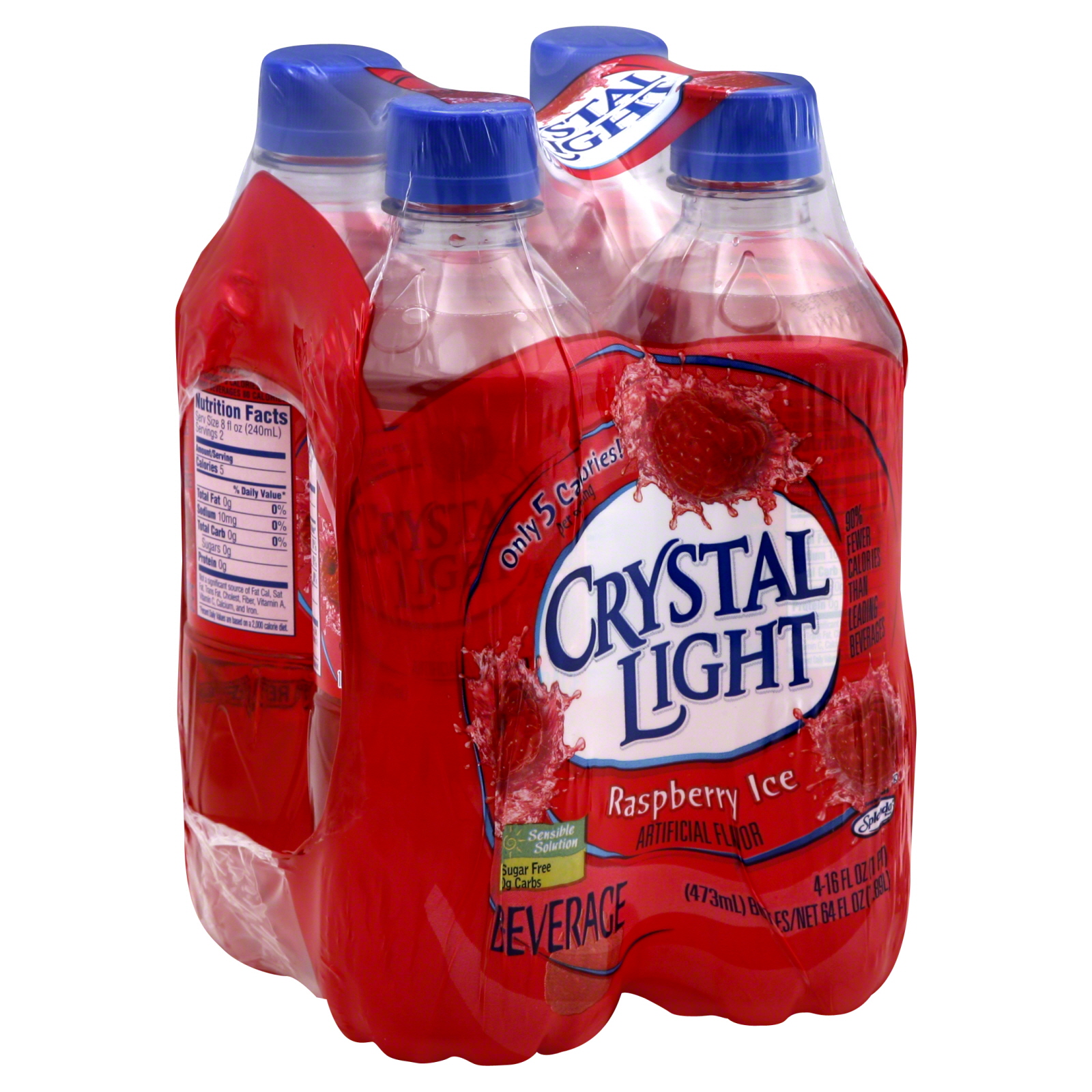 Crystal Light Beverage, Raspberry Ice, 4 - 16 fl oz (473 ml) bottles [64 fl oz (1.89 l)] at Kmart.com