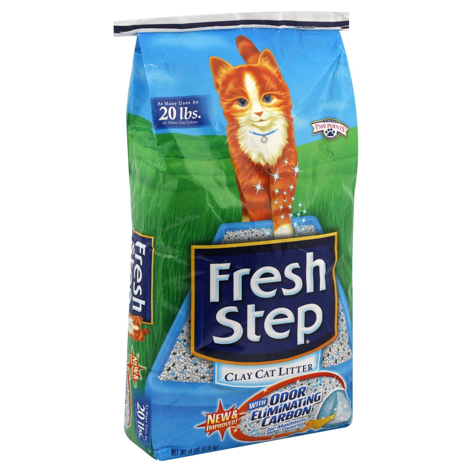 Fresh Step Clay Cat Litter, With Odor Eliminating Carbon, 14 lbs (6.35 kg)