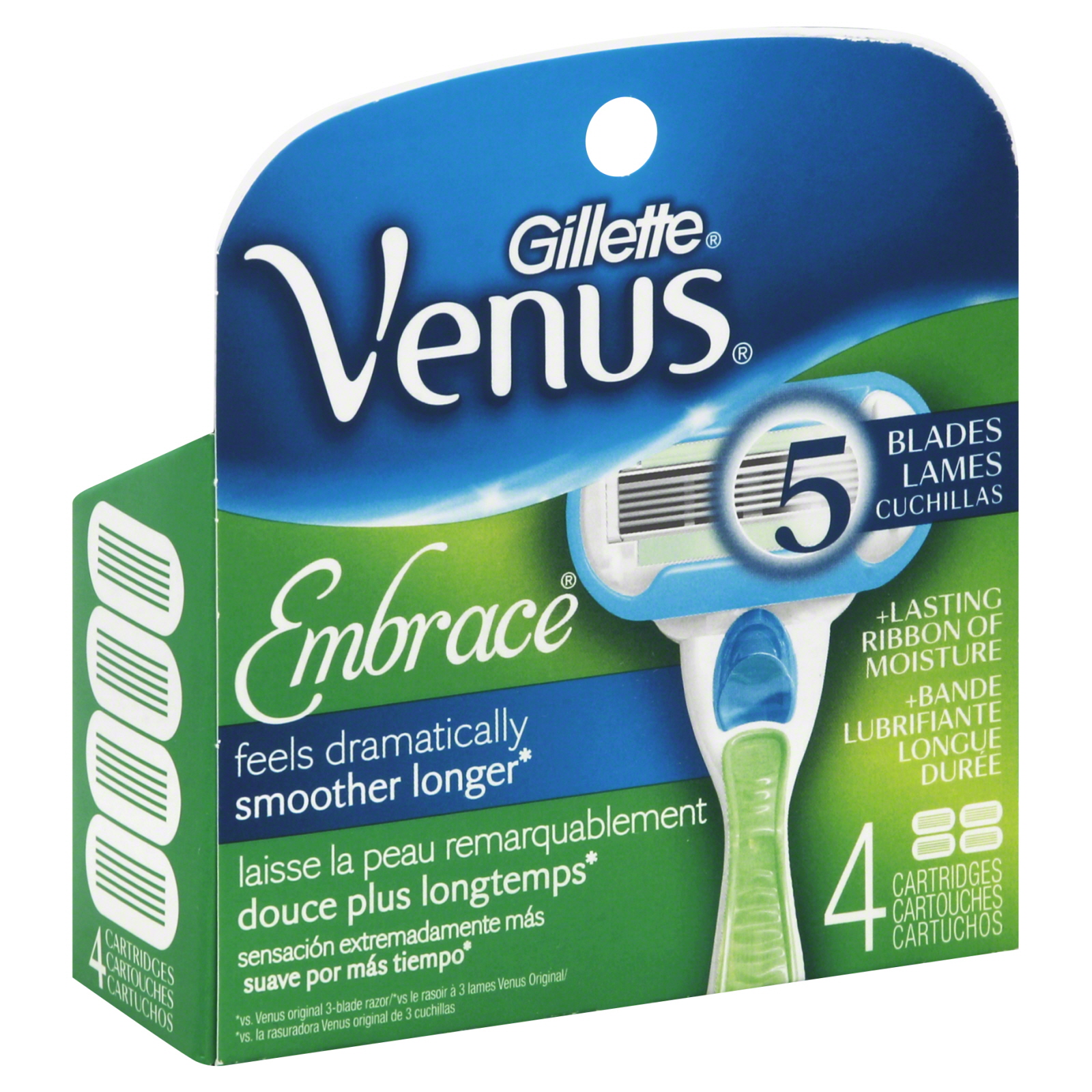 Gillette Venus Embrace Razor Blades with Ribbon of Moisture, 4 cartridges - GILLETTE COMPANY