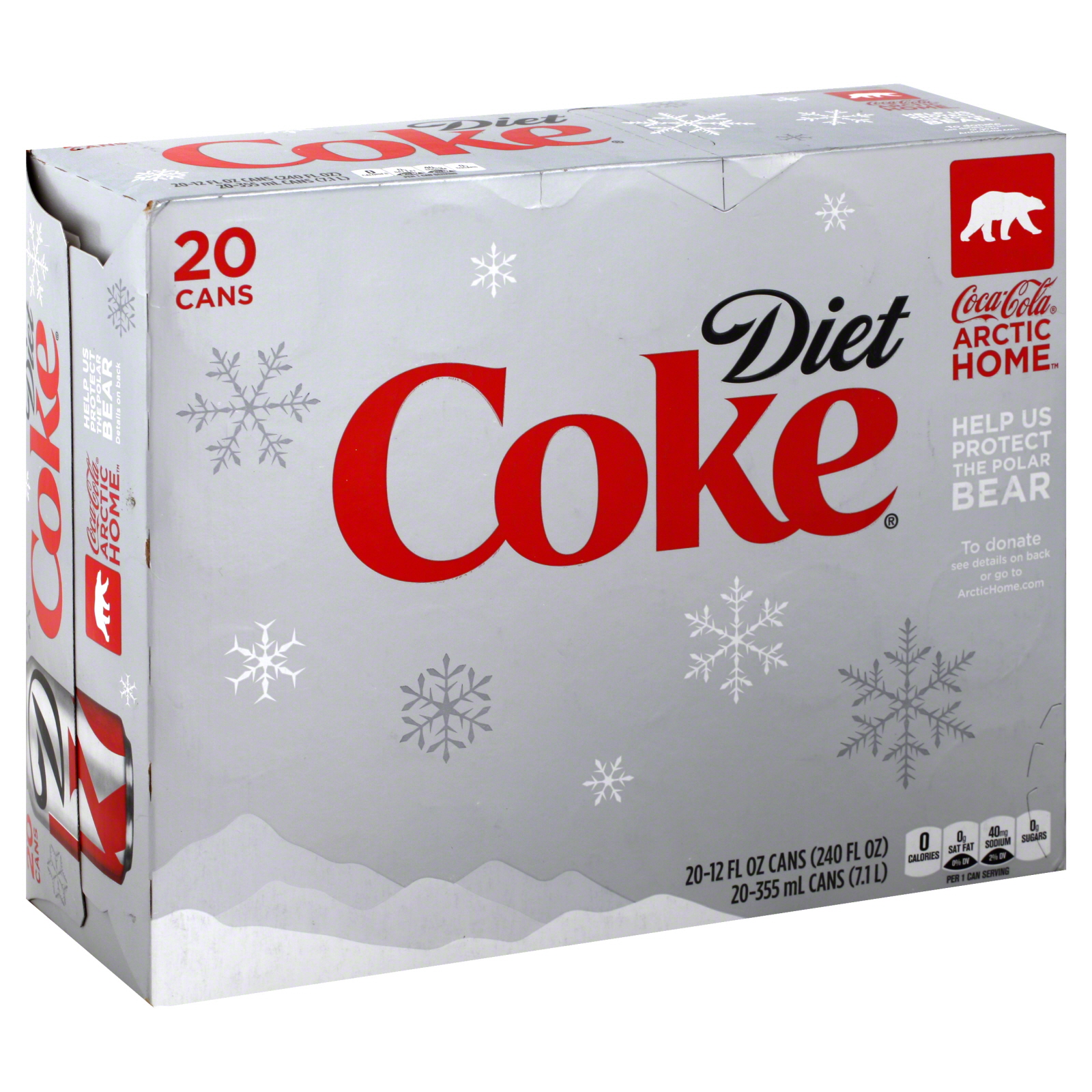 Coca Cola Cola, Diet, 20 - 12 fl oz (355 mg) cans [240 fl oz (7.1 lt)] at mygofer.com