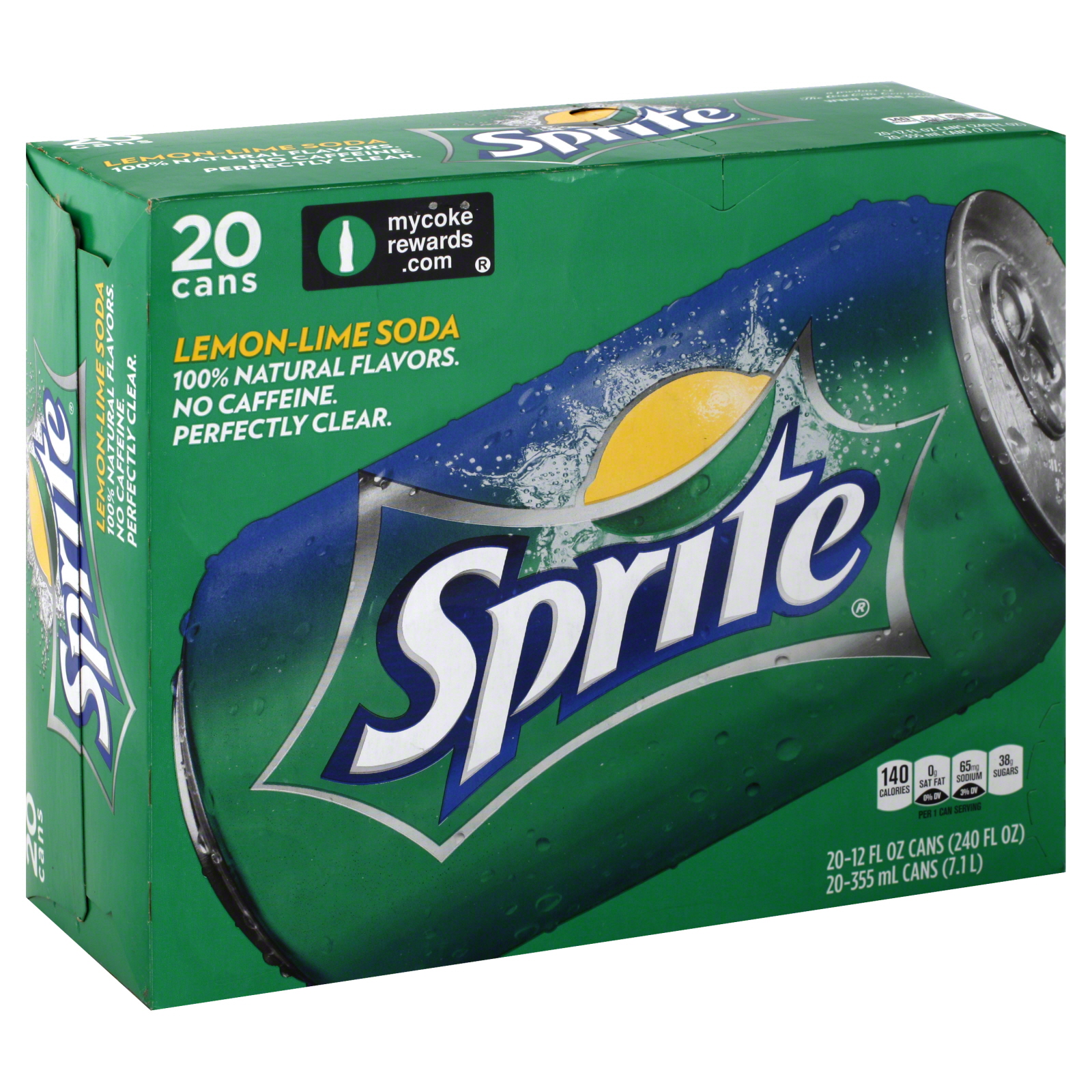 Coca Cola Soda, Lemon-Lime, 20 - 12 fl oz (355 mg) cans [240 fl oz (7.1 lt)] at mygofer.com