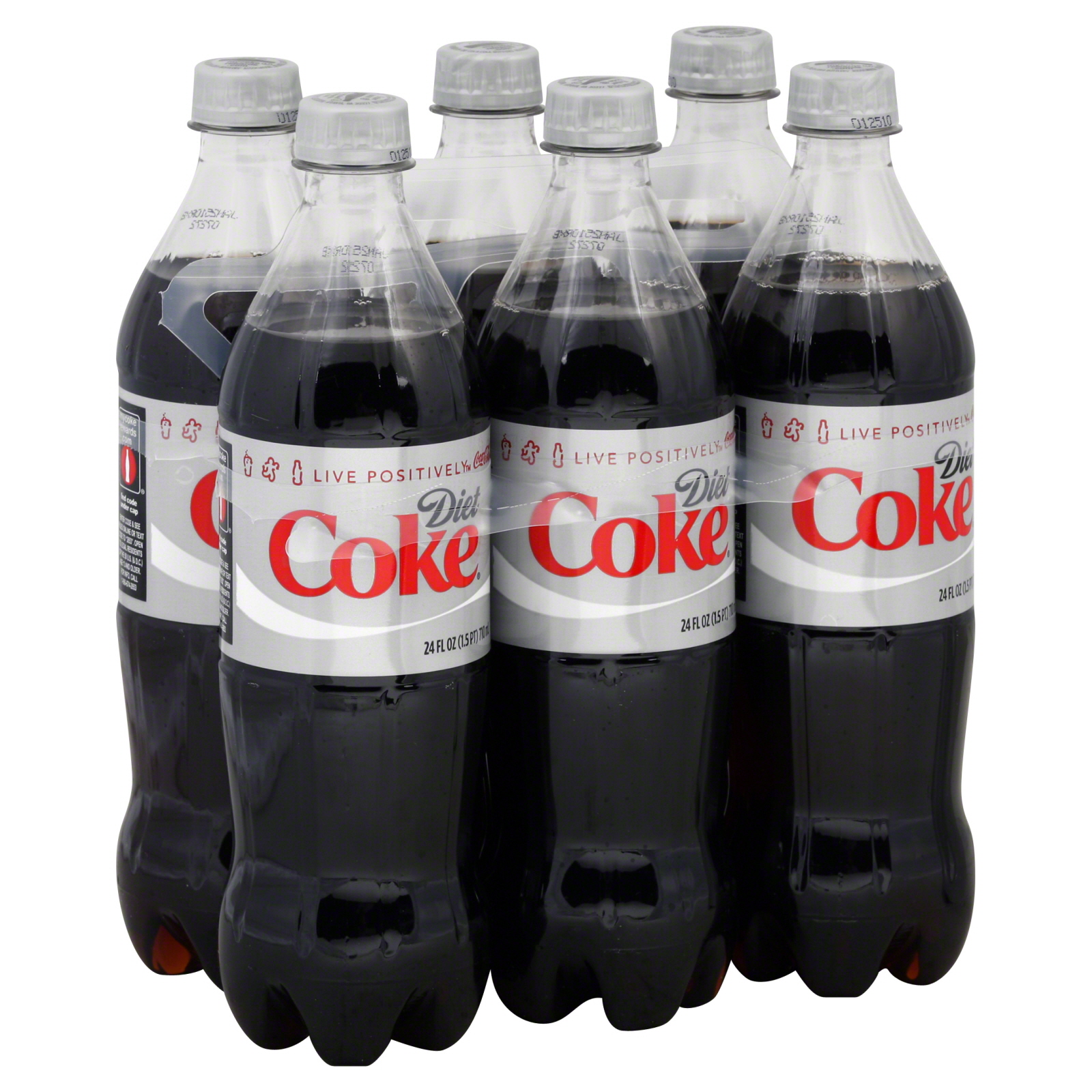 Coca-Cola Soda, Diet, 6 - 24 fl oz (1.5 pt) 710 ml bottles at mygofer.com