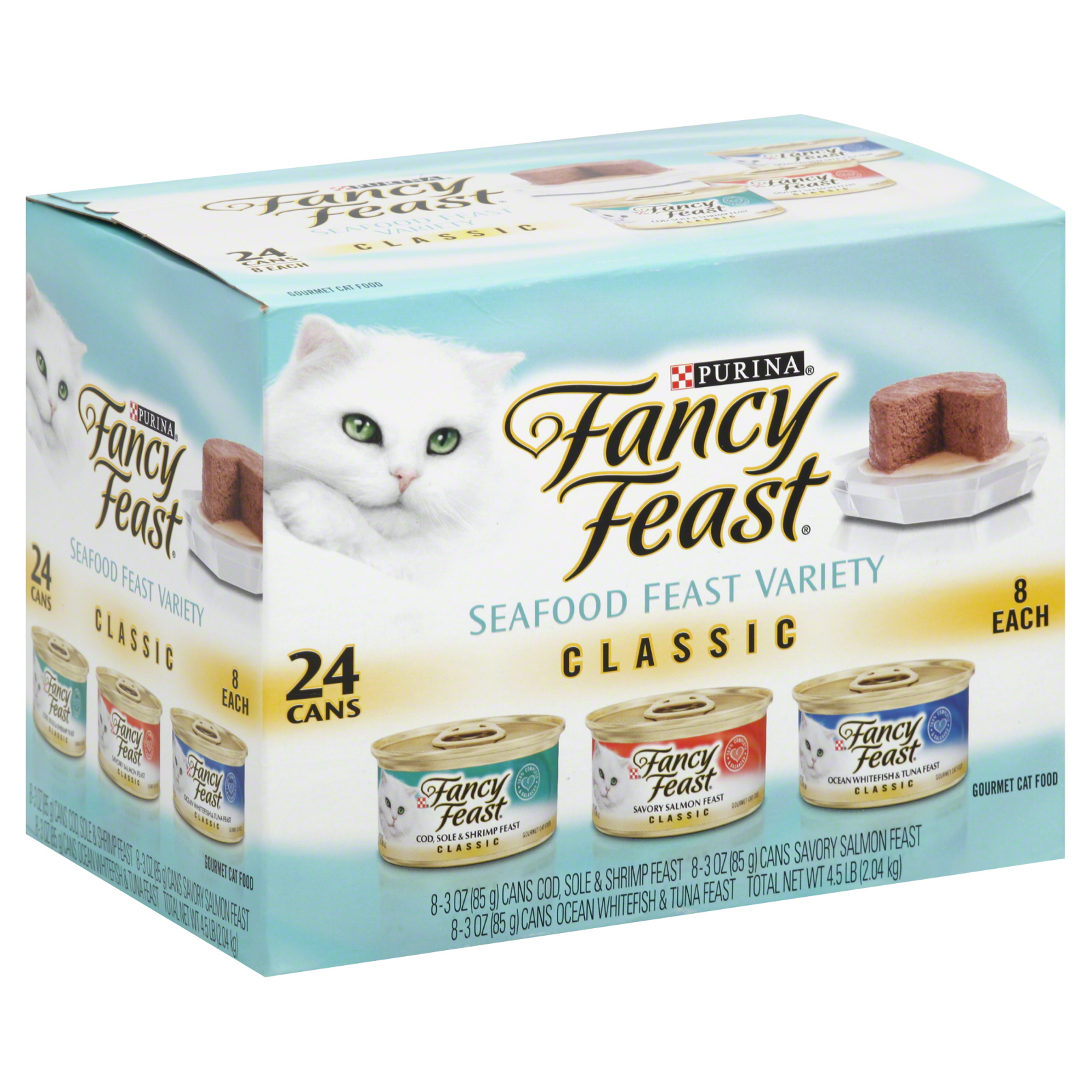 Cat Food, Gourmet, Classic, Seafood Feast Variety, 24 - 3 oz (85 g) cans [4.5 lb (2.04 kg)]