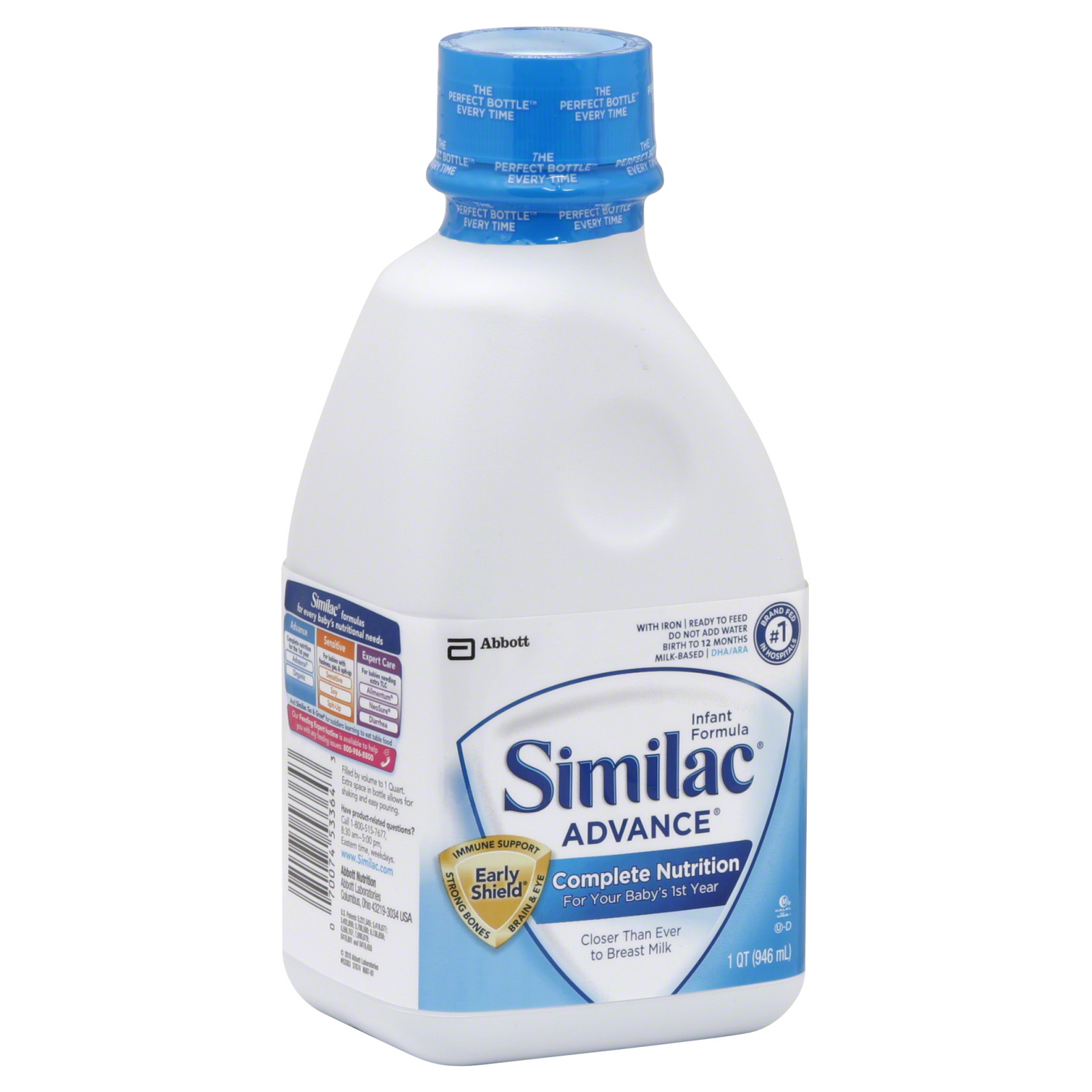 Similac Advance Infant Formula, with Iron, Ready to Feed, 1 qt (946 ml) at mygofer.com