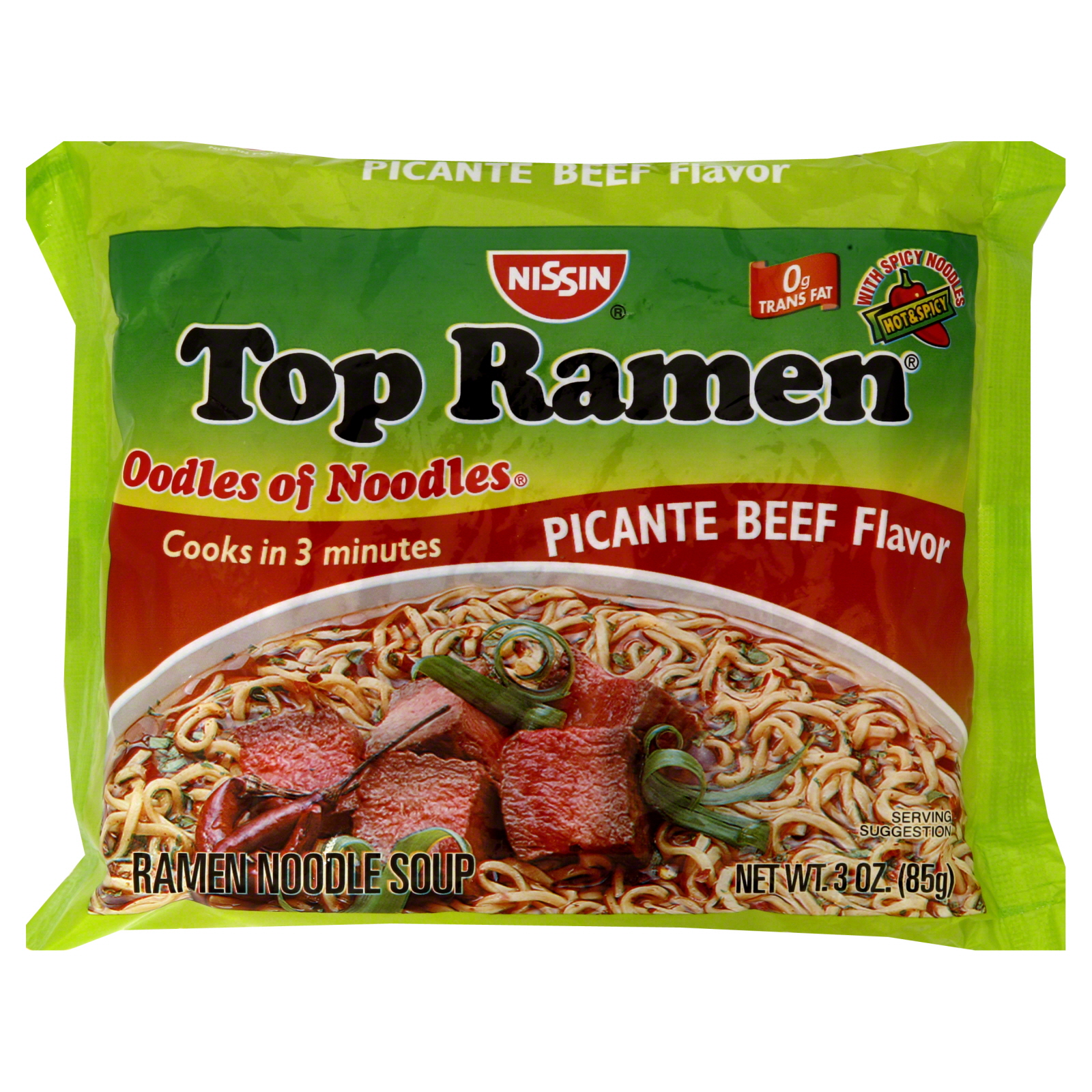 UPC 070662010129 product image for Top Ramen Ramen Noodle Soup, Picante Beef Flavor, 3 oz (85 g) | upcitemdb.com