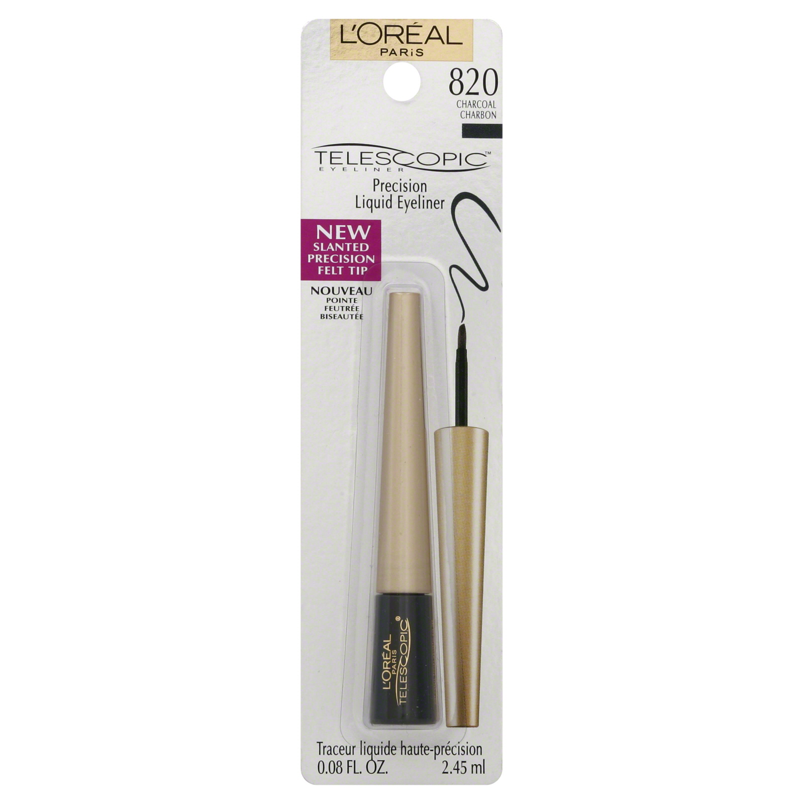 L'Oreal Telescopic Precision Liquid Eyeliner, Charcoal 820, 0.08 fl oz (2.45 ml) at Sears.com
