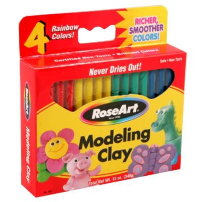 Modeling Clay, 4 Rainbow Colors, 12 oz (340 g)