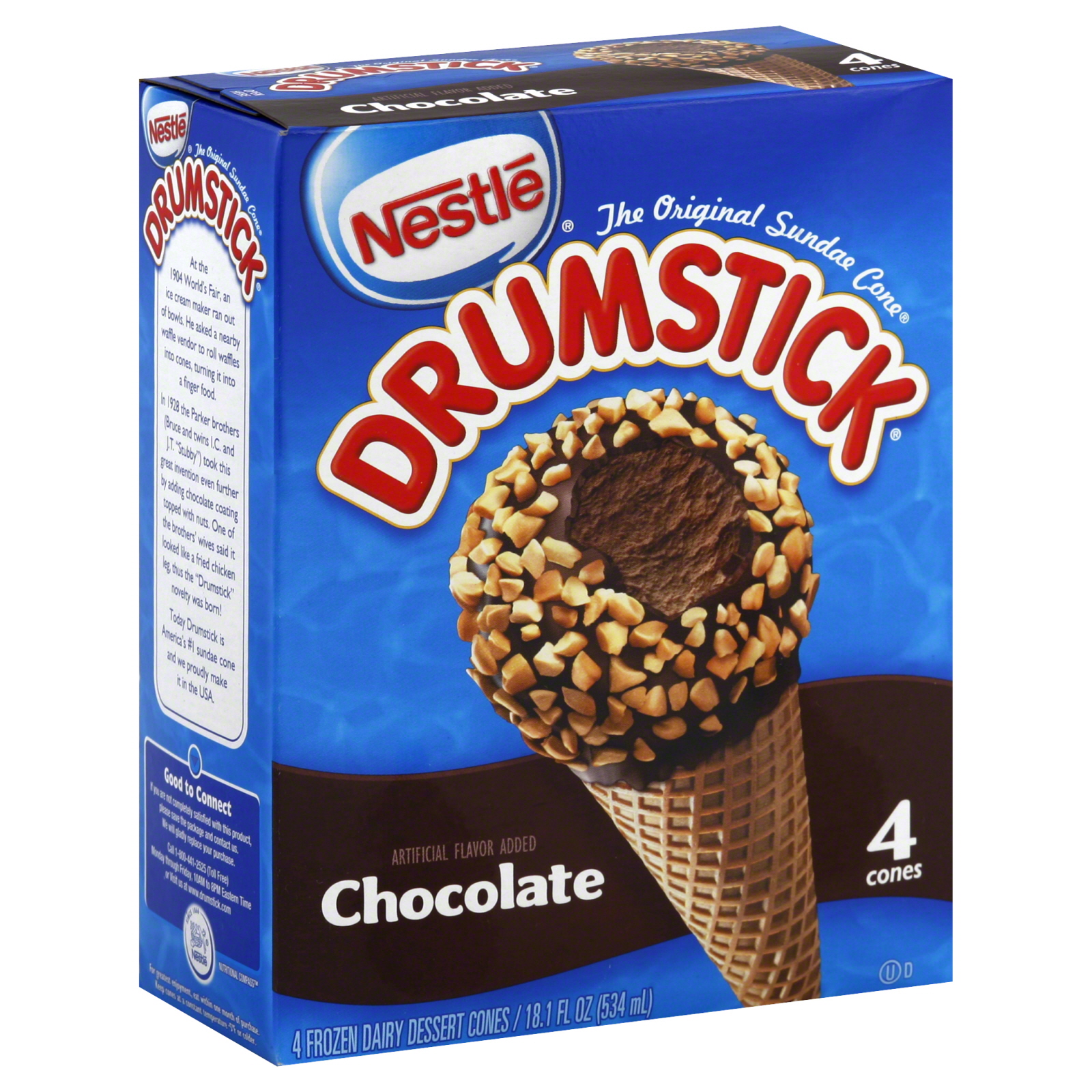Drumstick Frozen Dairy Dessert Cones, Chocolate, 4 - cones [18.1 fl oz (534 ml)] at Kmart.com