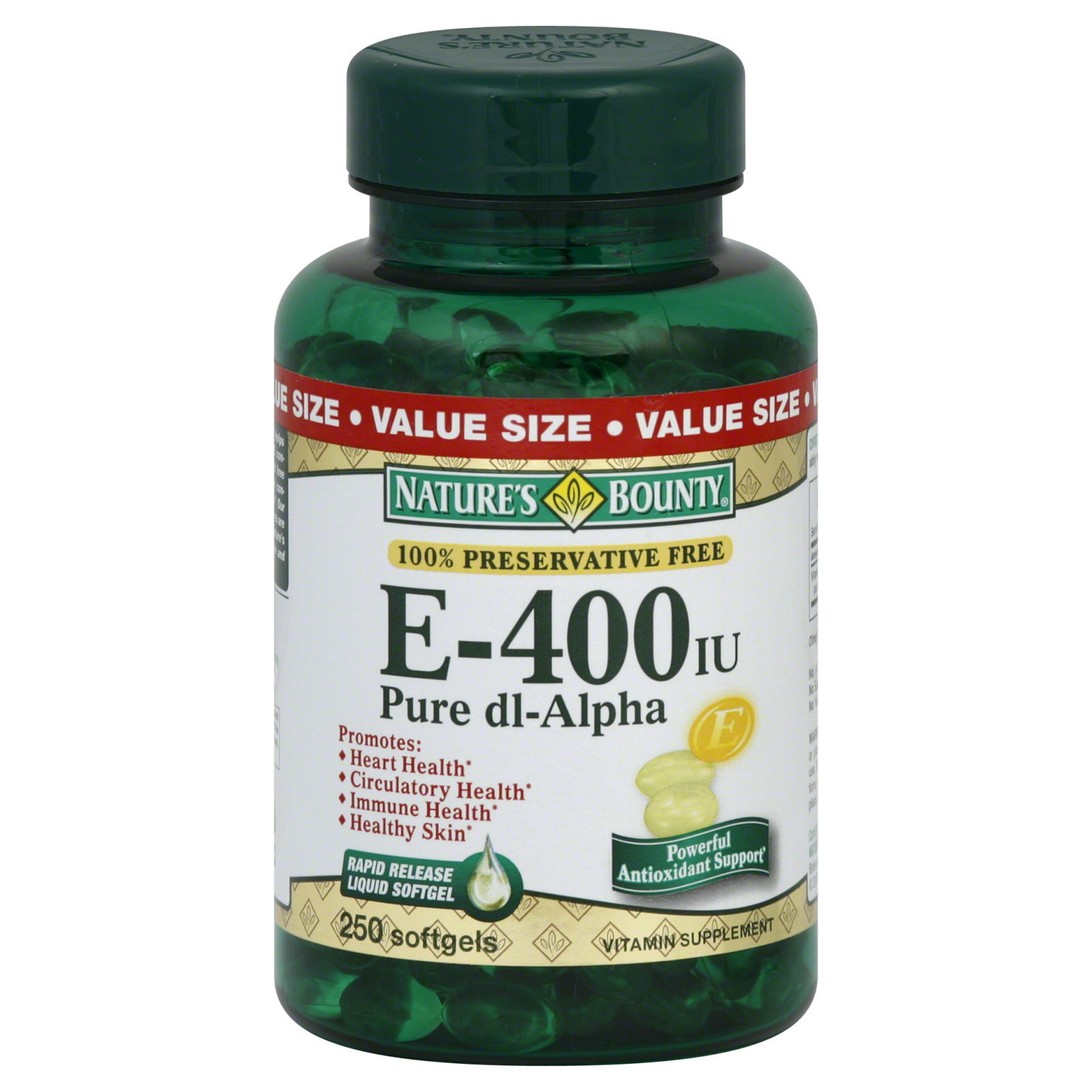 Nature Made Vitamin E, 400 IU, Liquid Softgels, Value Size, 300