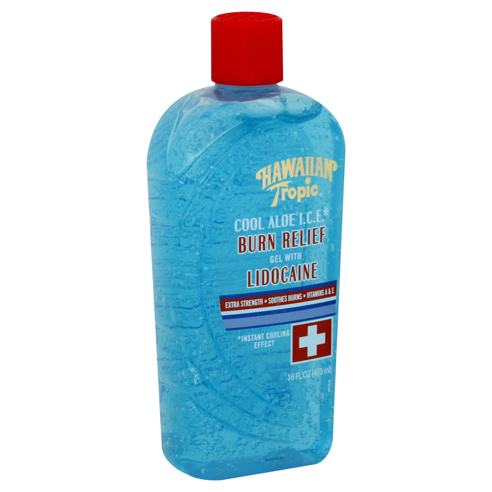 Hawaiian Tropic Burn Relief Gel with Lidocaine, Cool Aloe I.C.E., 16 fl